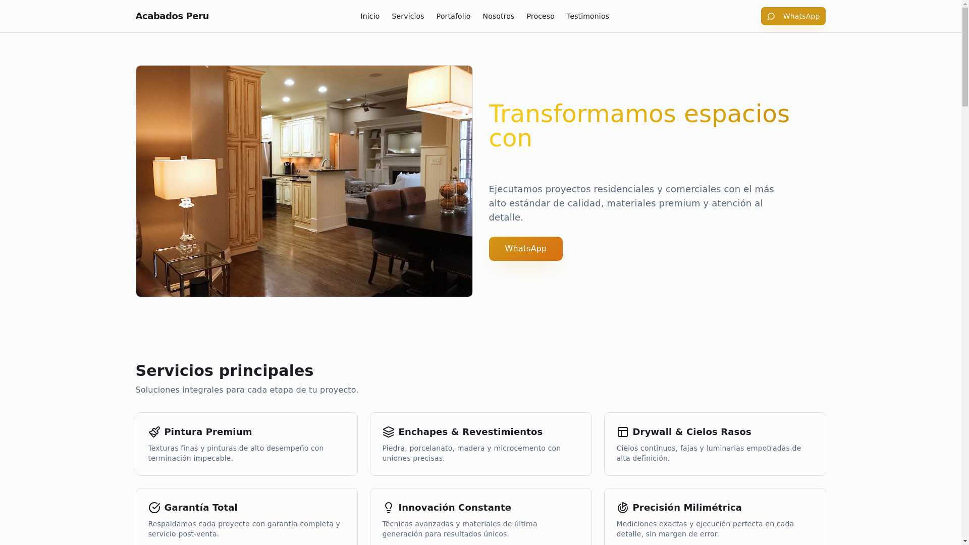 website screenshot of https://acabados-peru.pages.dev/