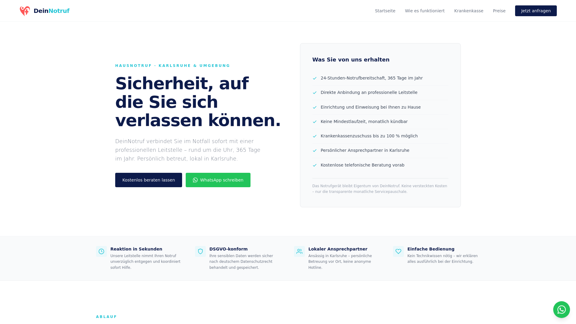 website screenshot of https://deinnotruf.de/