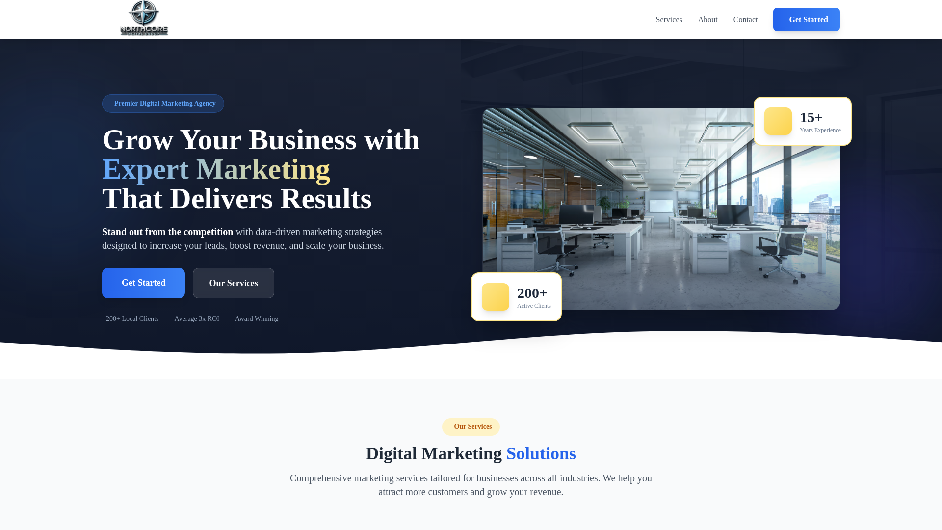 website screenshot of https://northcoredg.com/