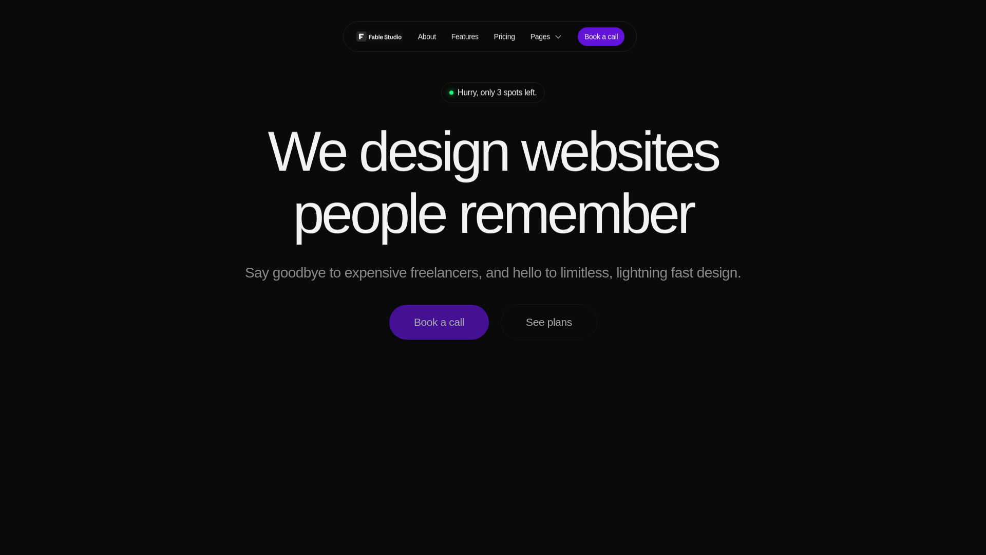 website screenshot of https://fablestudio.online/