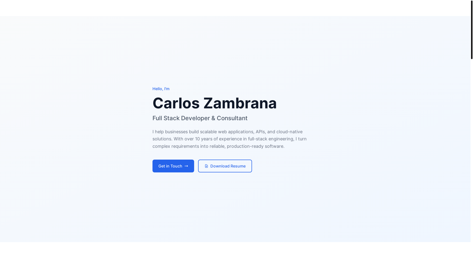 website screenshot of https://carloszambrana-dev.pages.dev/