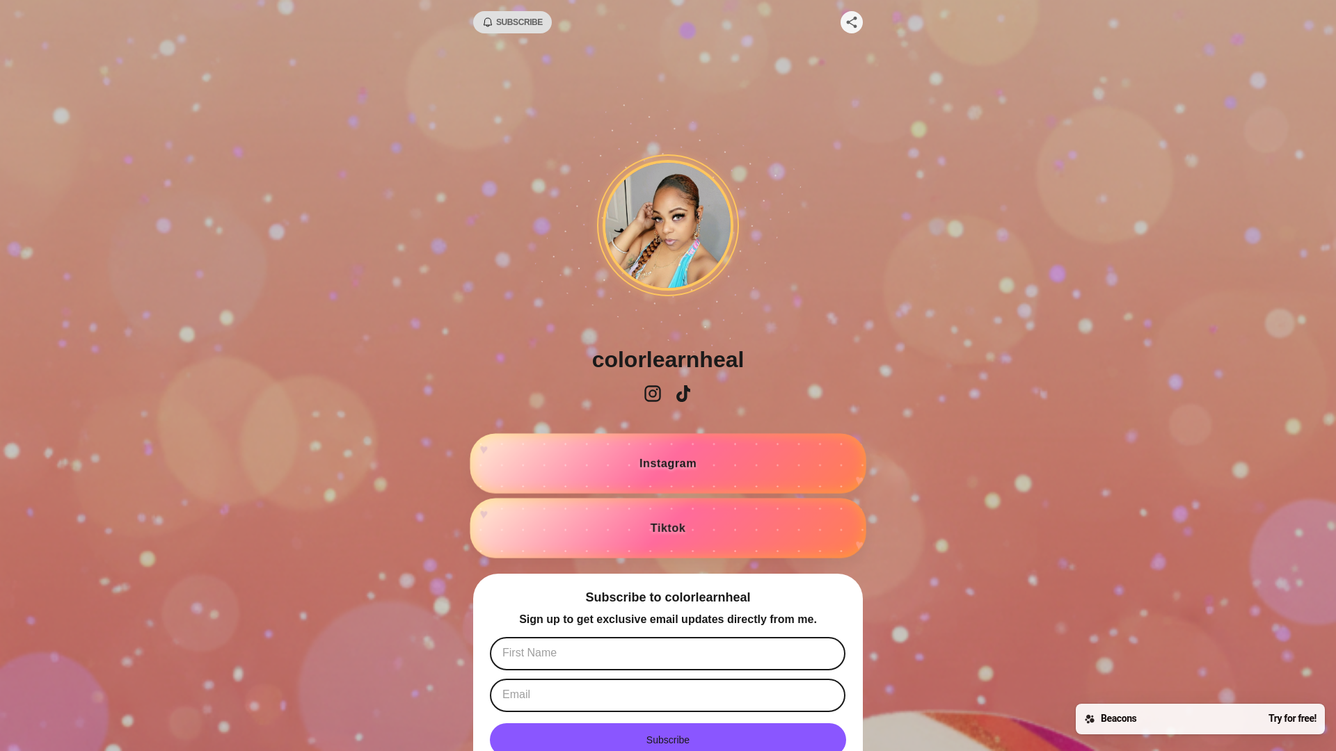 website screenshot of https://colorlearnheal.com/