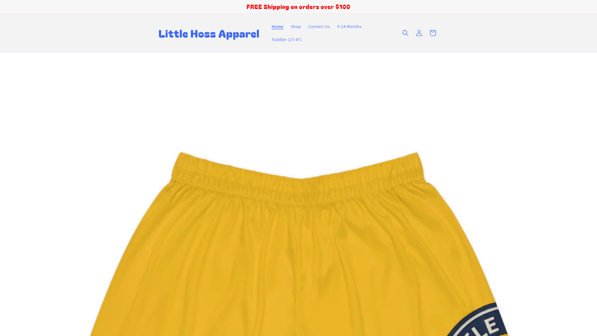 website screenshot of https://littlehossapparel.com/