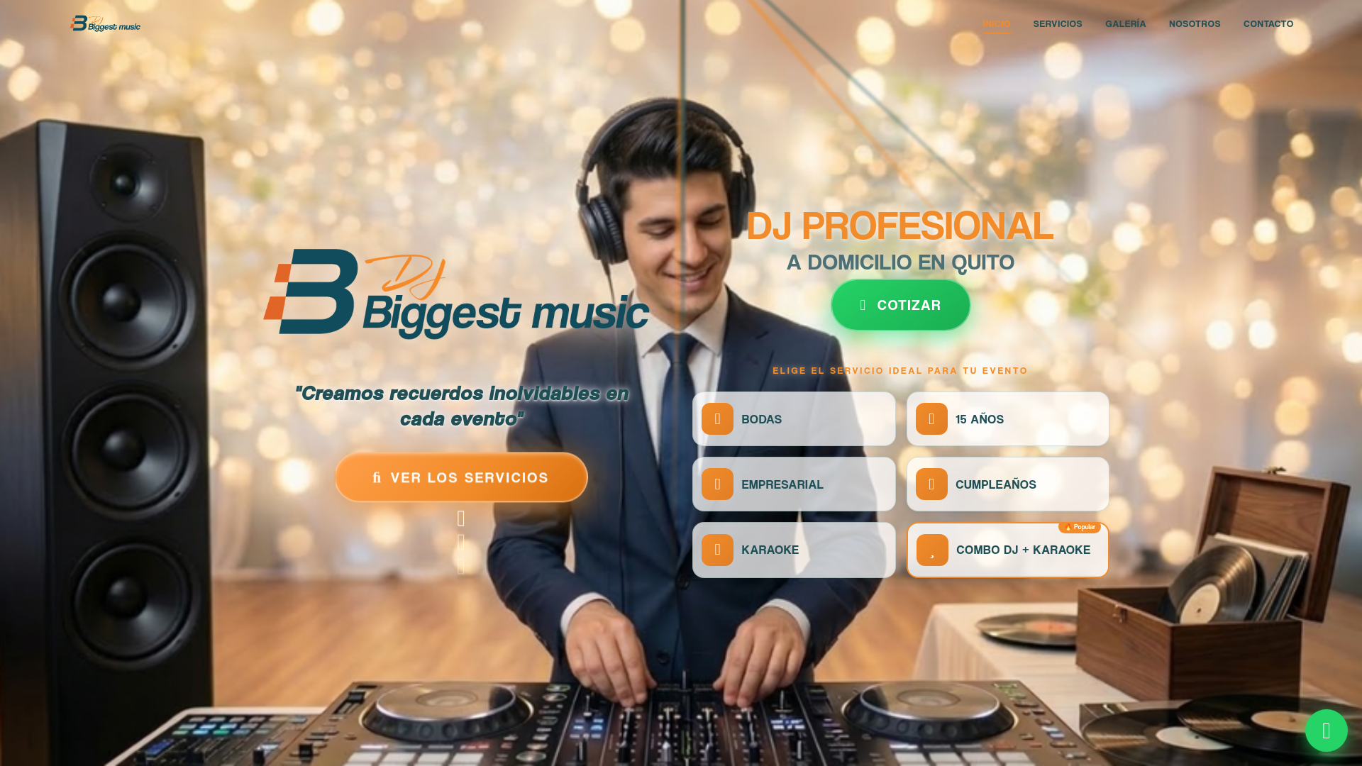 website screenshot of https://djbiggestmusic.com/