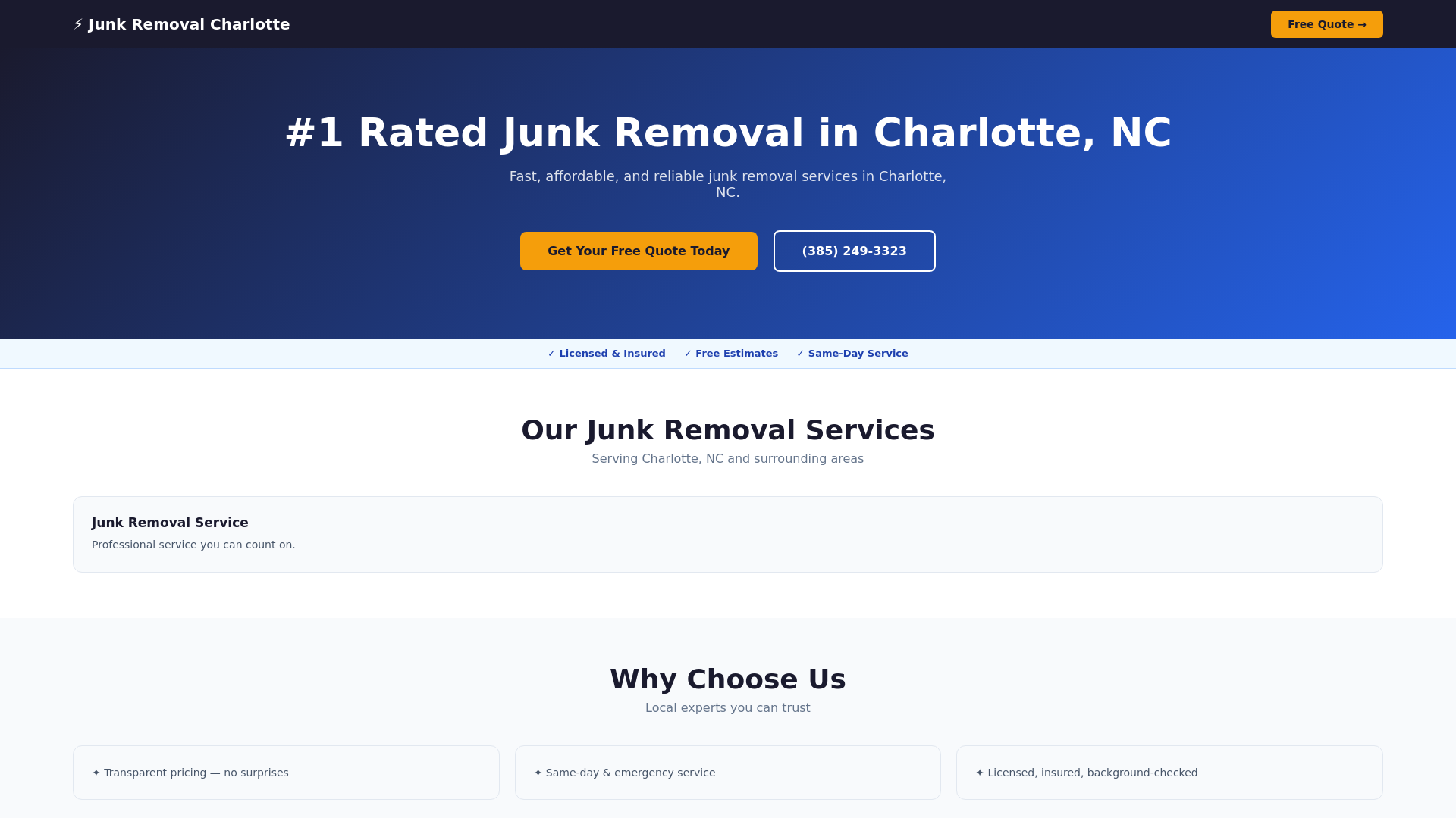 website screenshot of https://junk-removal-charlotte-nc.pages.dev/