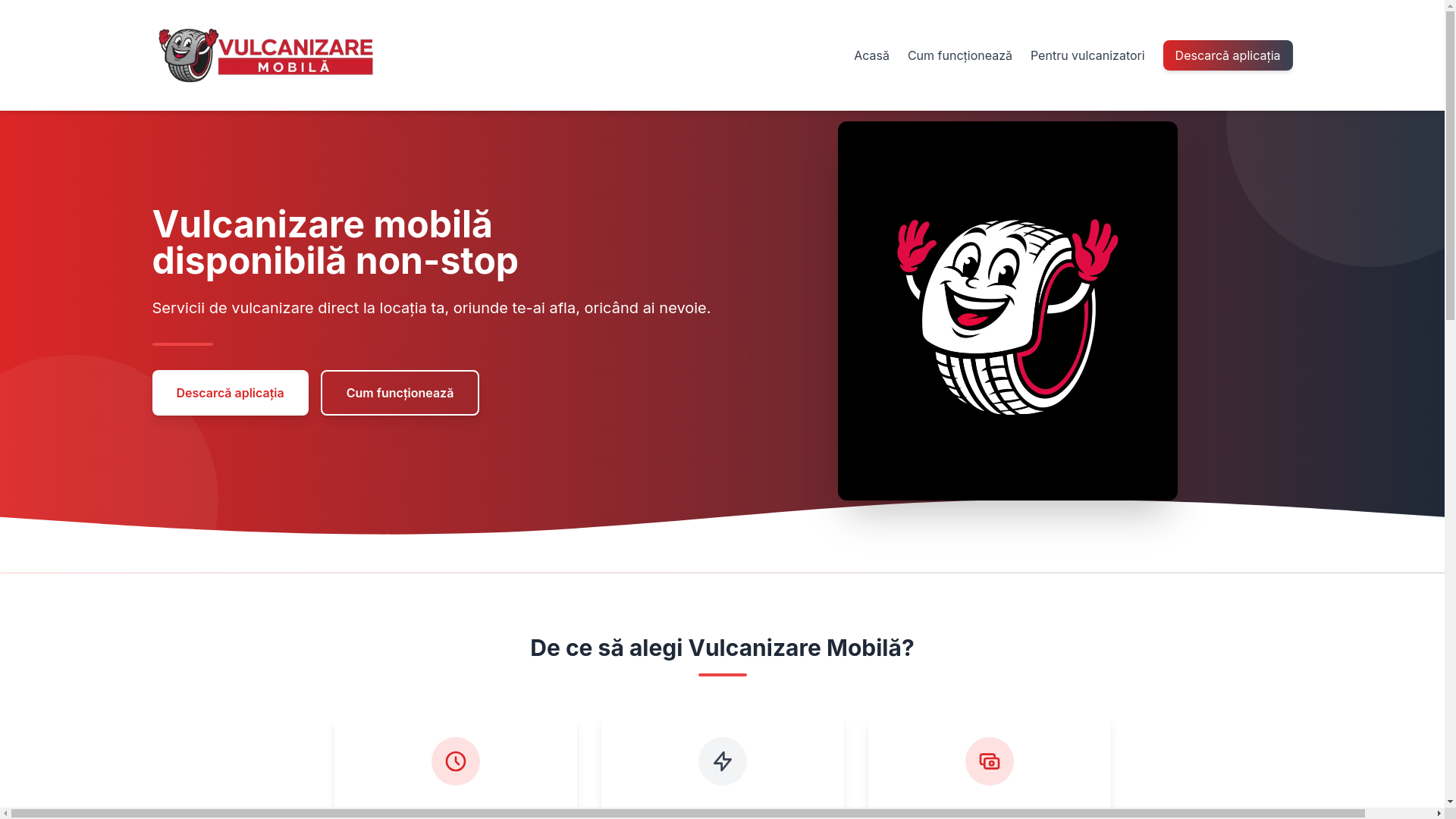 website screenshot of https://vulcanizare.pages.dev/
