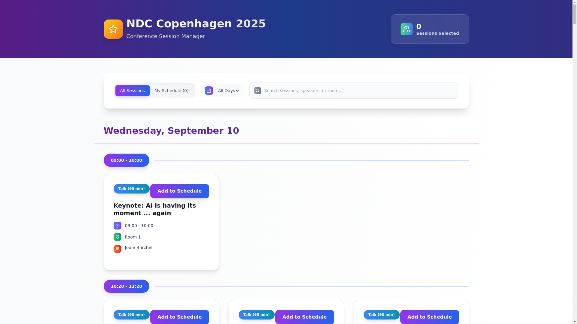 website screenshot of https://conference-session-manager.pages.dev/