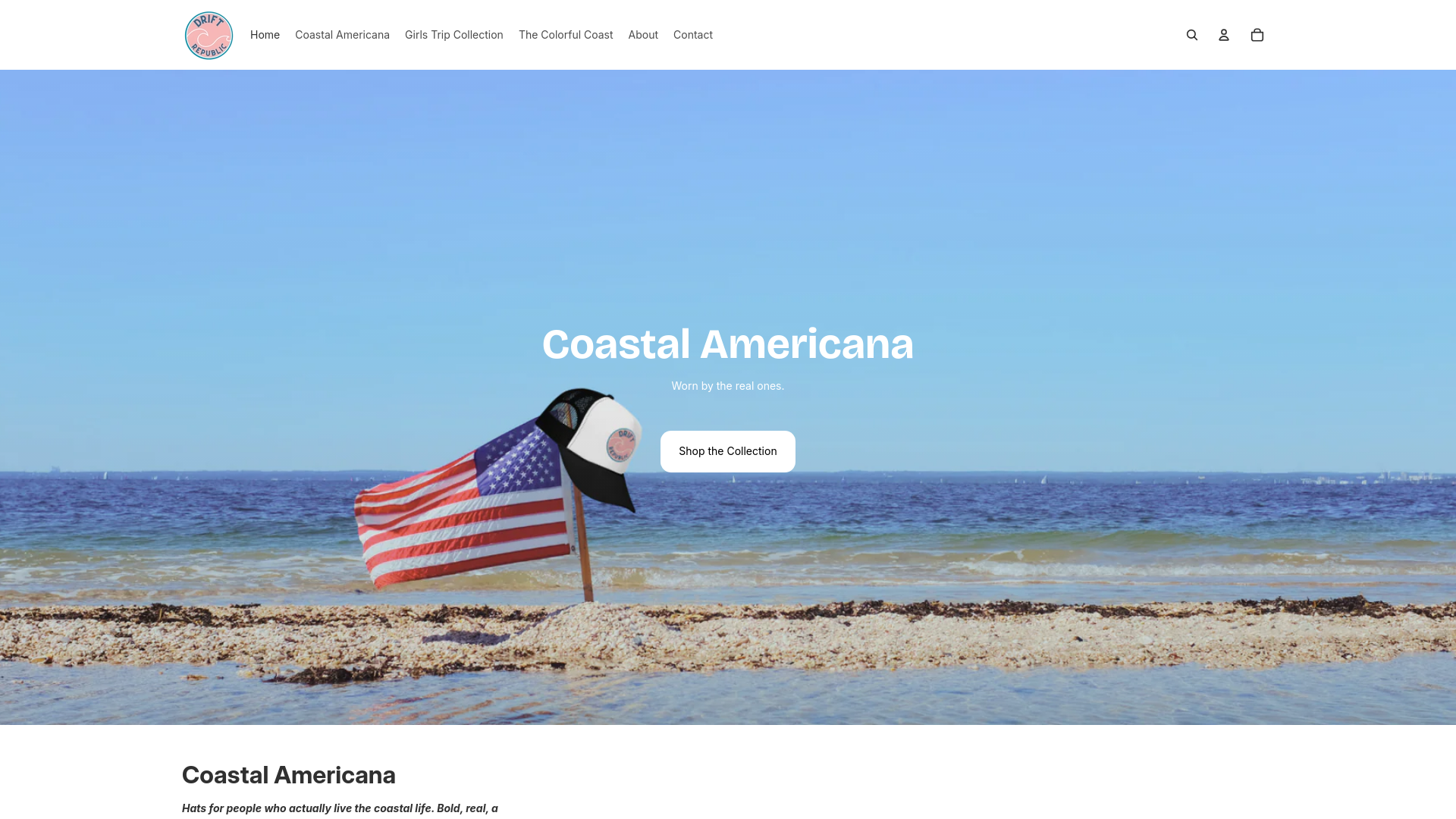 website screenshot of https://driftrepubliccollective.com/