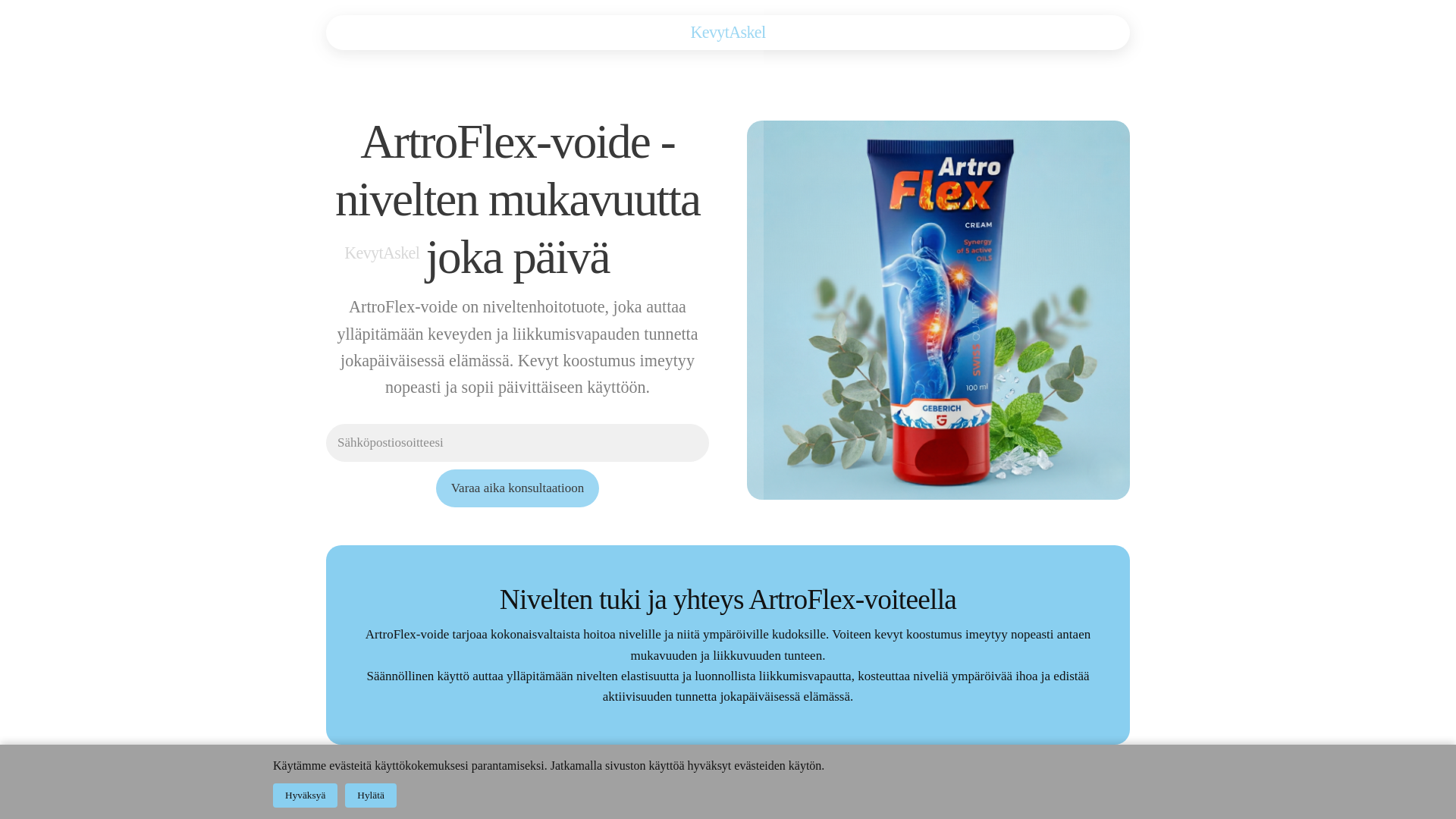 website screenshot of https://kevytaskelsl.info