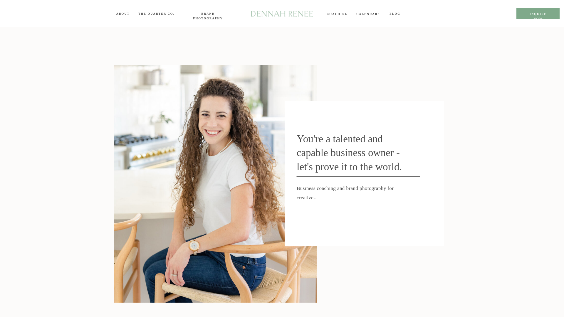 website screenshot of https://dennahrenee.com/