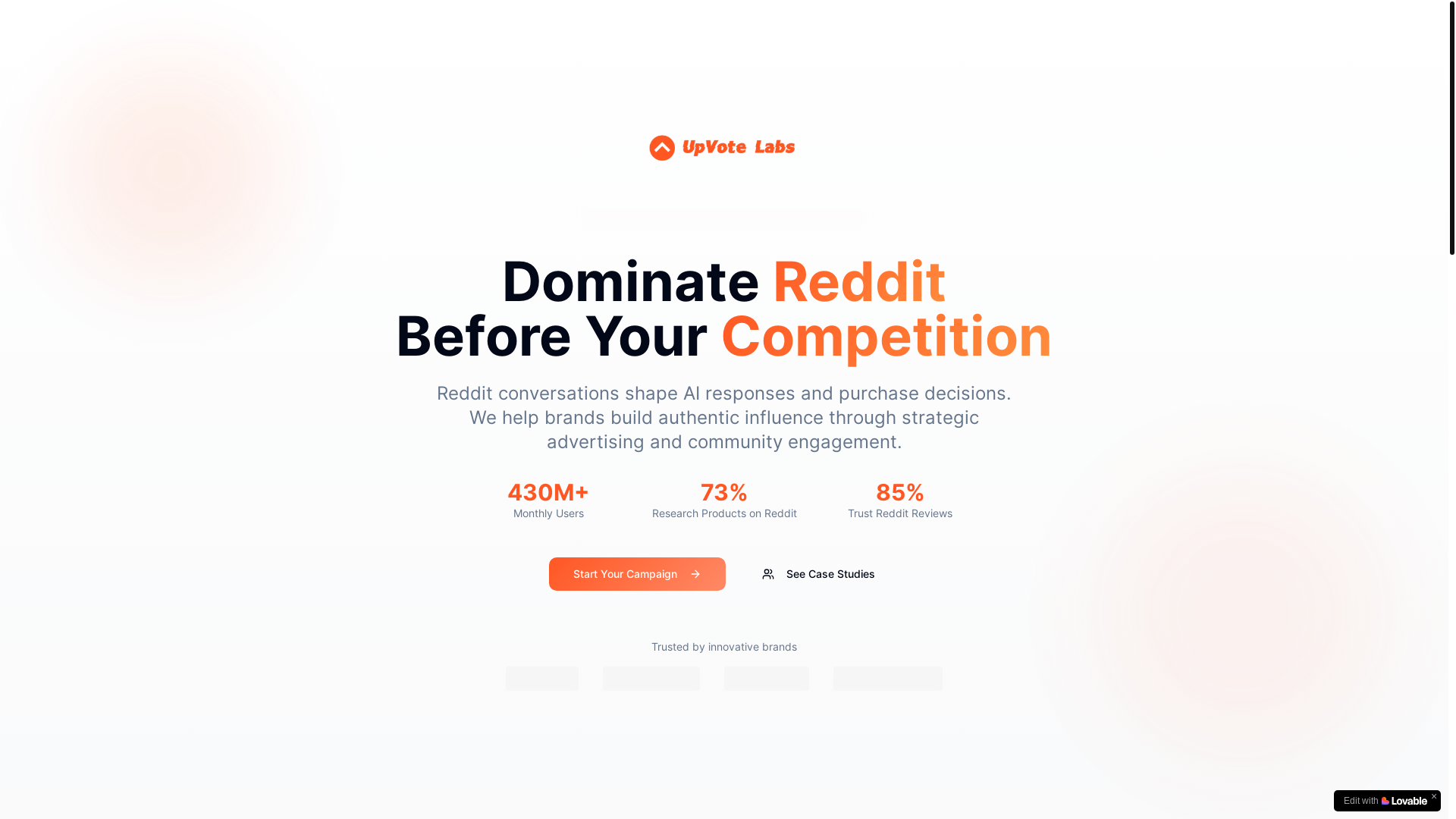 website screenshot of https://upvotelabs.com/