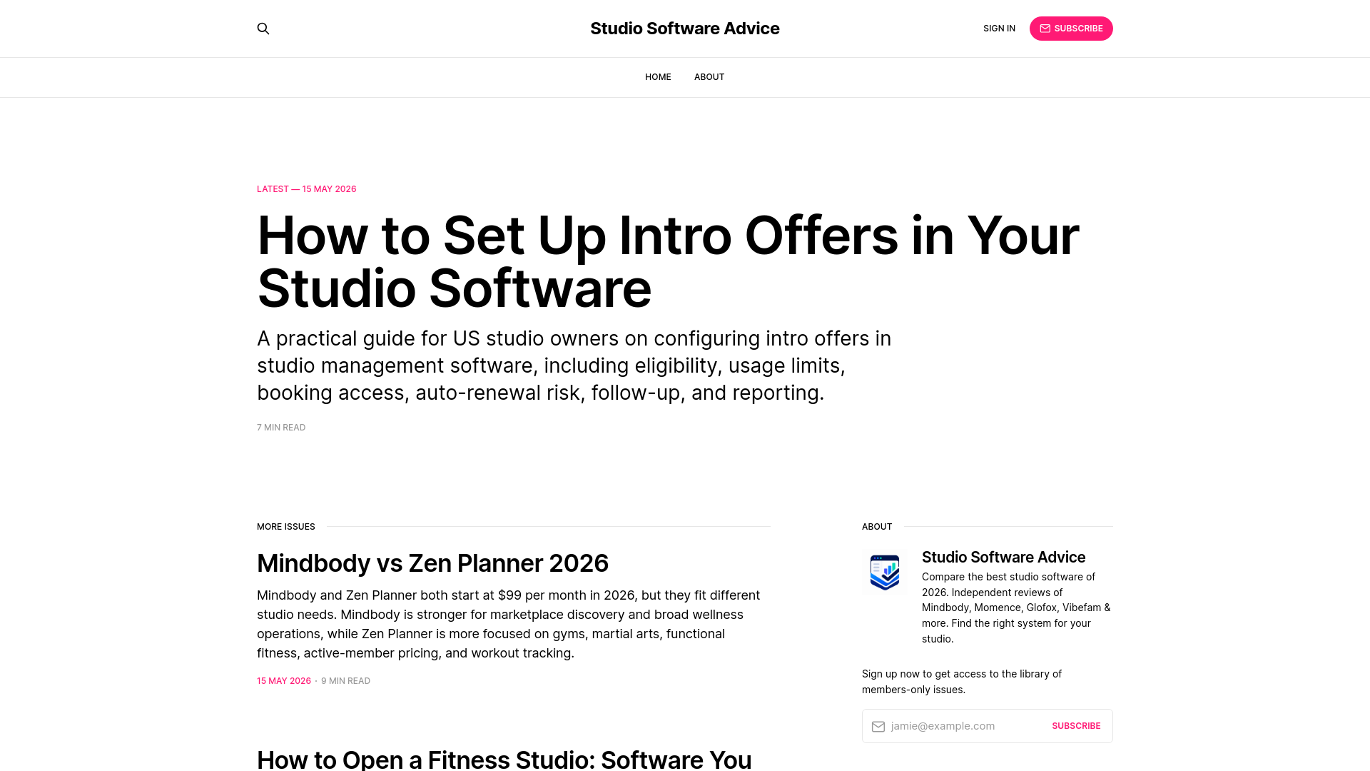 website screenshot of https://studiosoftwareadvice.com/