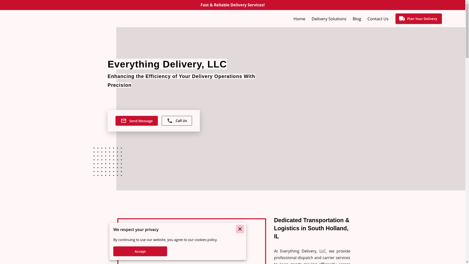 website screenshot of https://everythingdeliveryllc.com/
