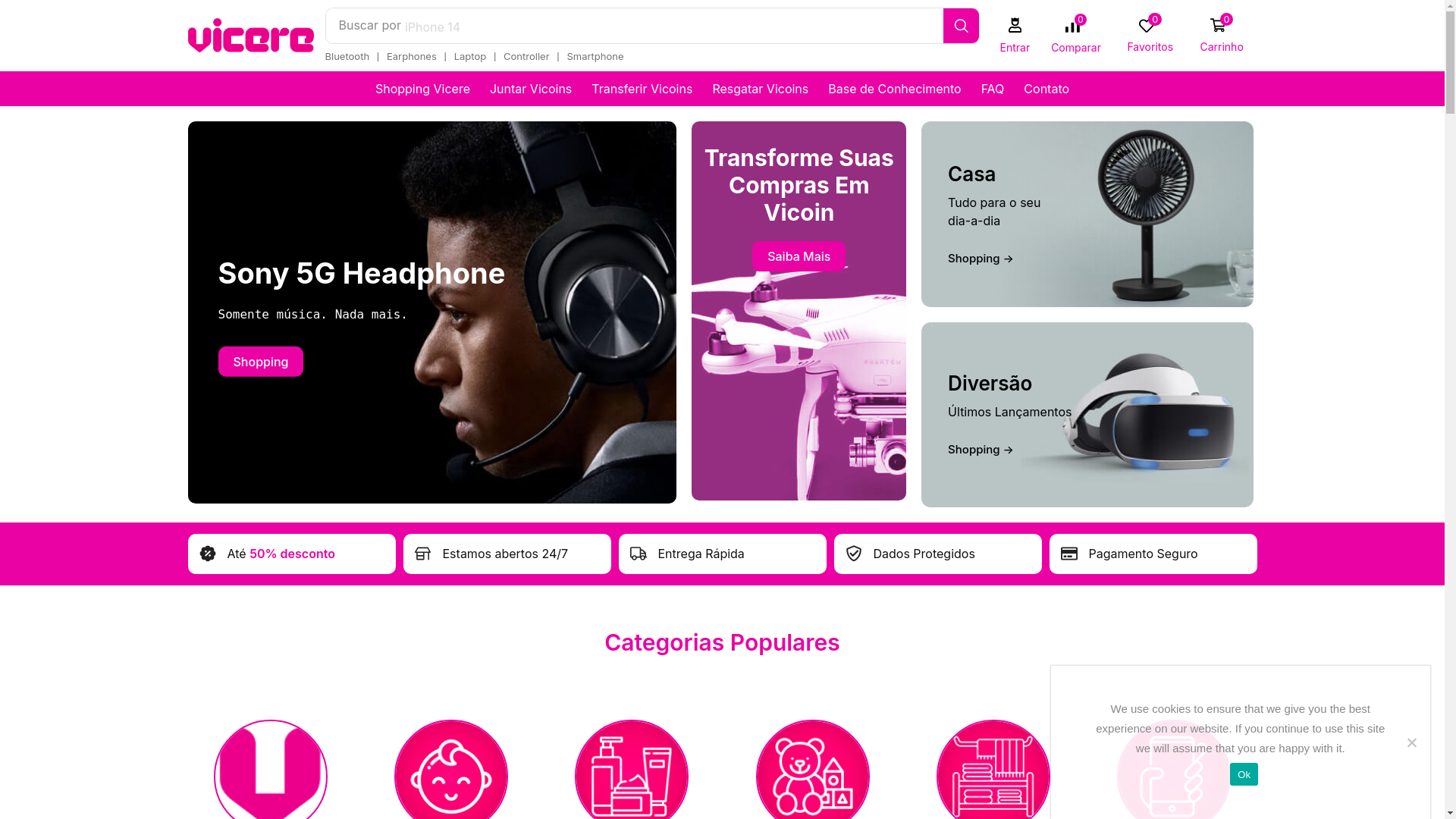 website screenshot of https://viccere.com.br/