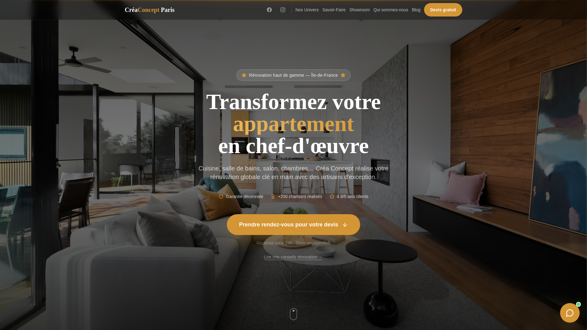 website screenshot of https://crea-concept-paris.com/