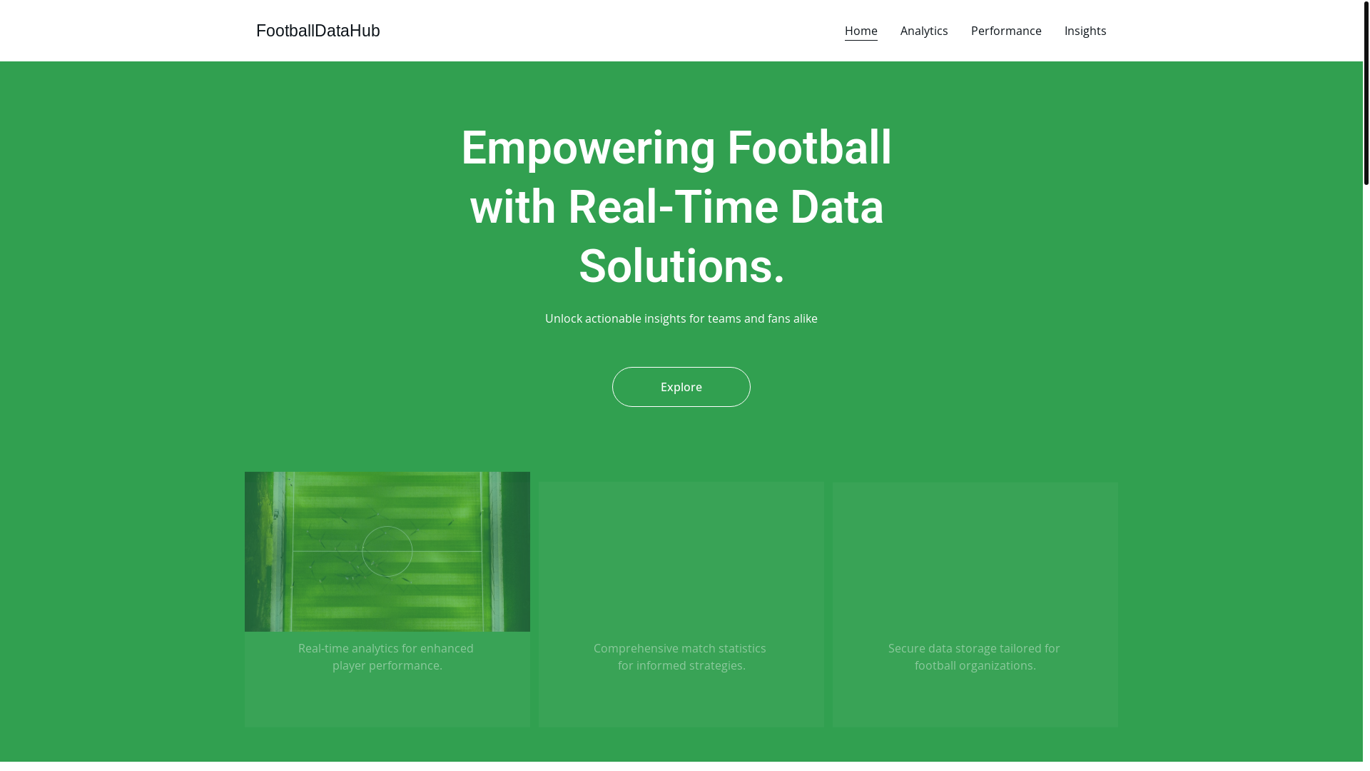 website screenshot of https://footballdatahub.shop/