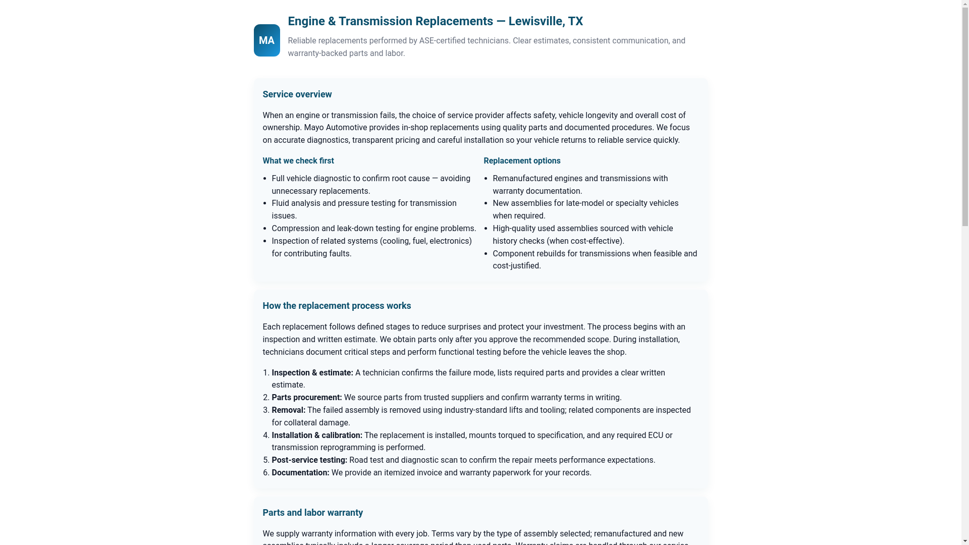 website screenshot of https://engine-transmission-replacements-lewisville-tx-4xn.pages.dev/
