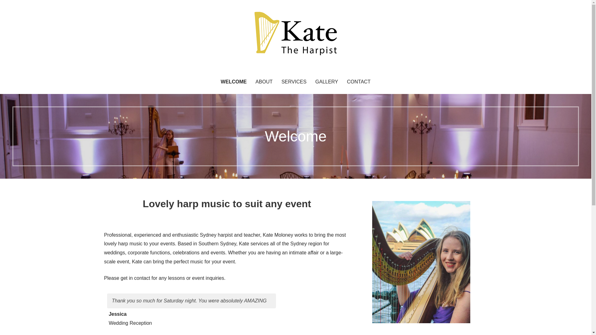 website screenshot of https://katetheharpist.online/