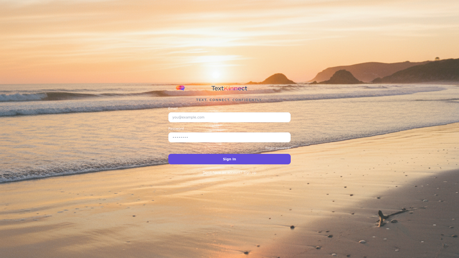 website screenshot of https://textkinnect.com/