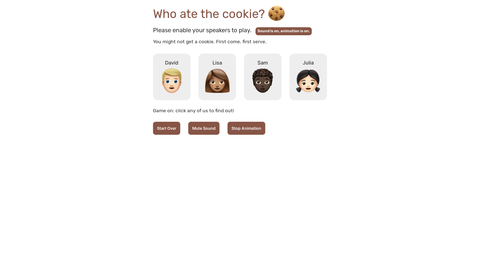 website screenshot of https://whoatethecookie.fun/