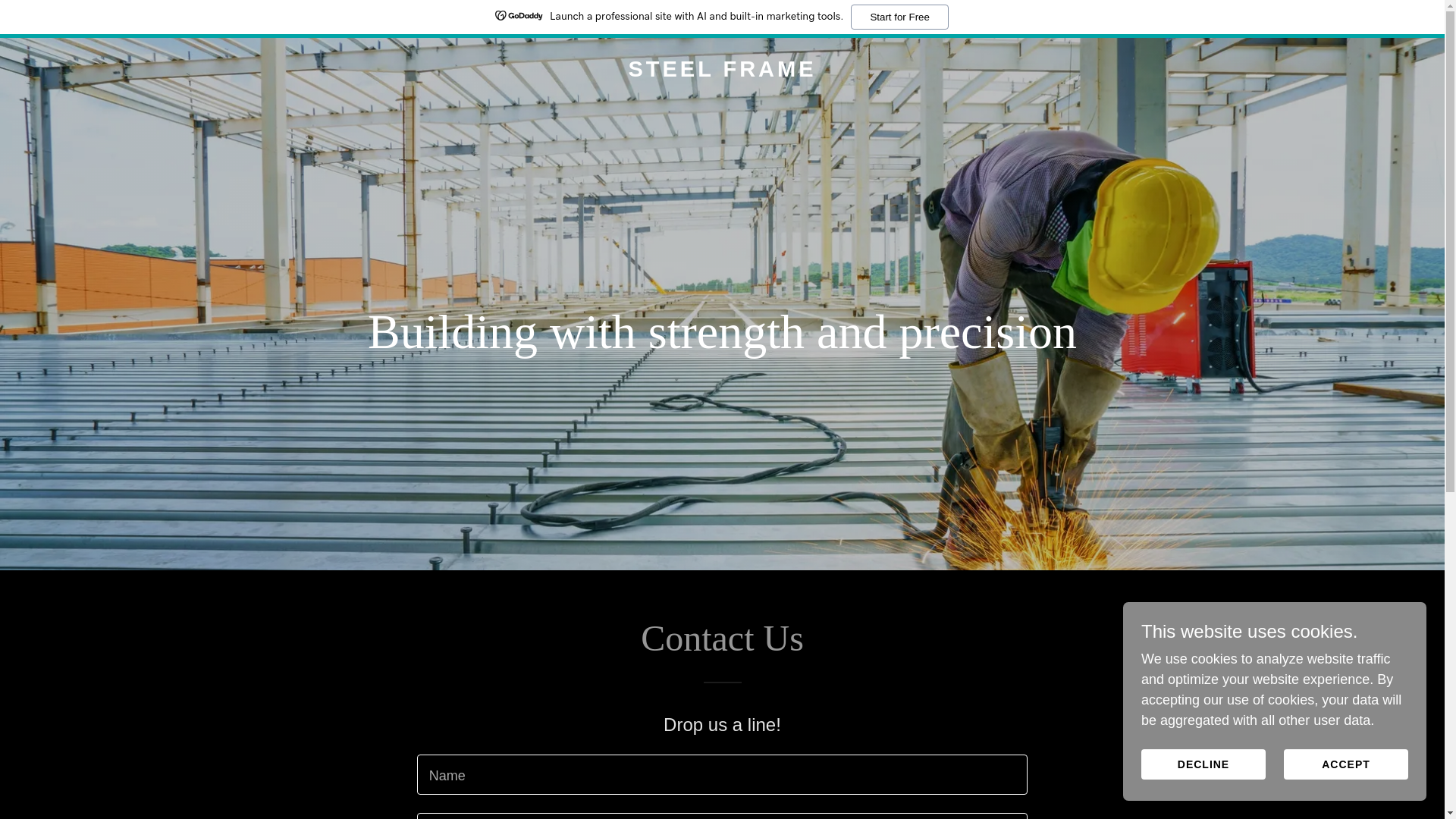 website screenshot of https://steelframekw.com/