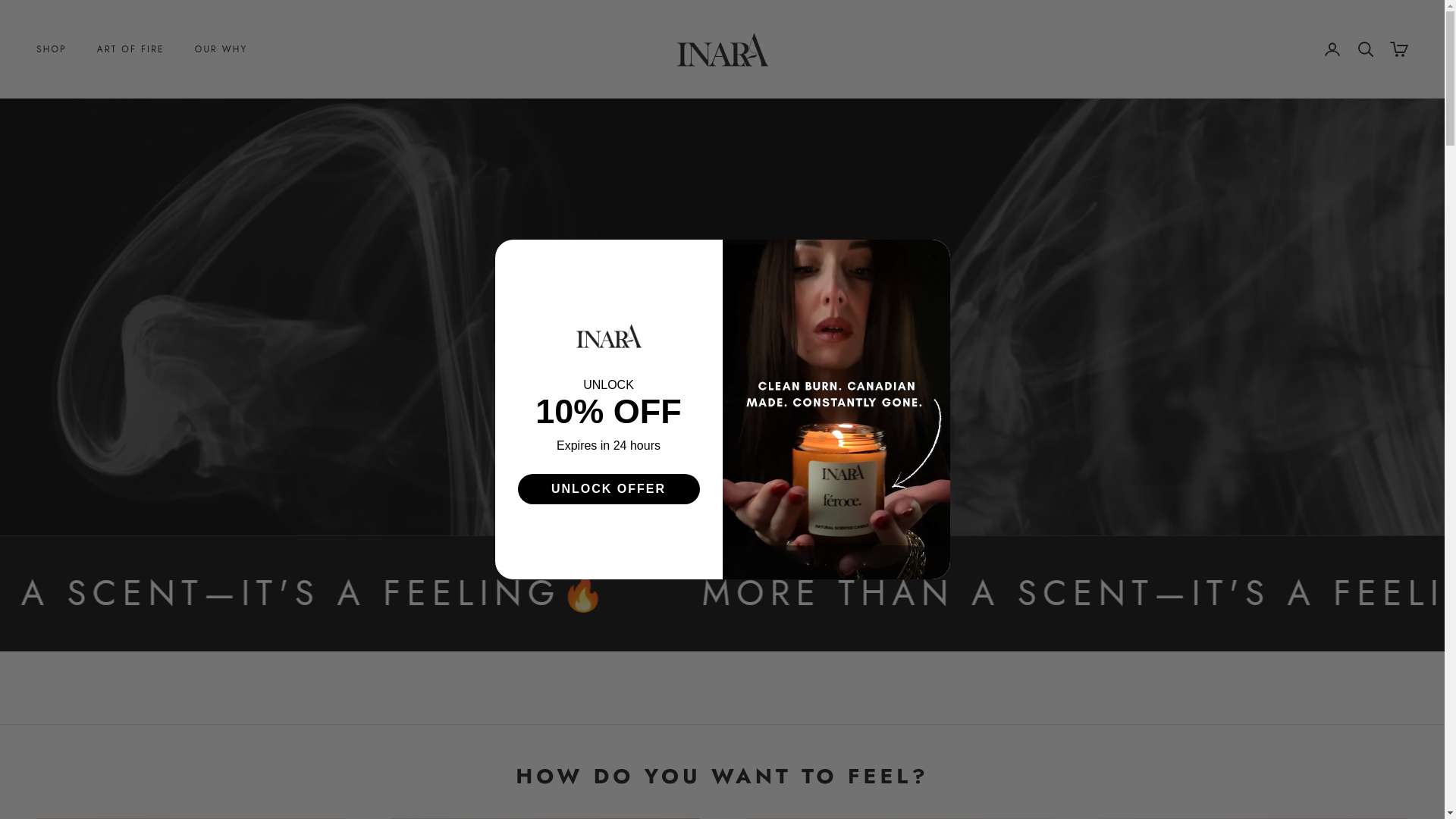website screenshot of https://inaraflame.ca/