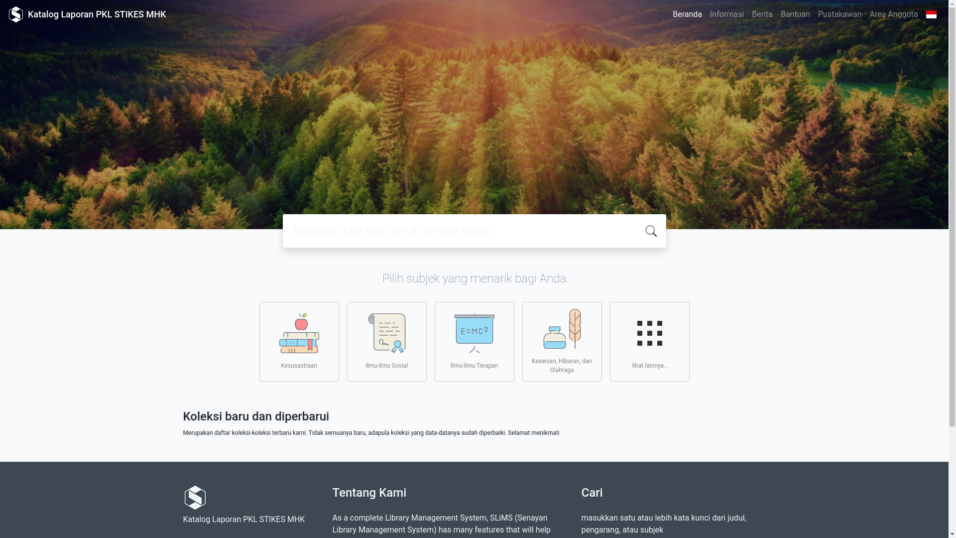 website screenshot of https://kataloglaporan.my.id/