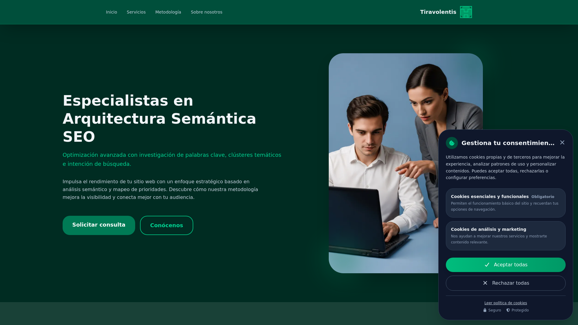website screenshot of https://tiravolentis.com/
