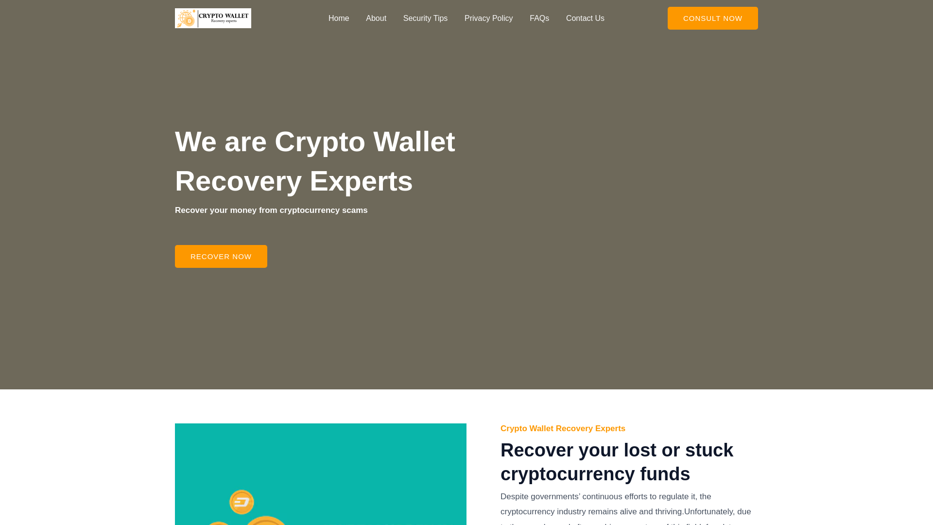 website screenshot of https://cryptowalletrecoveryexperts.com