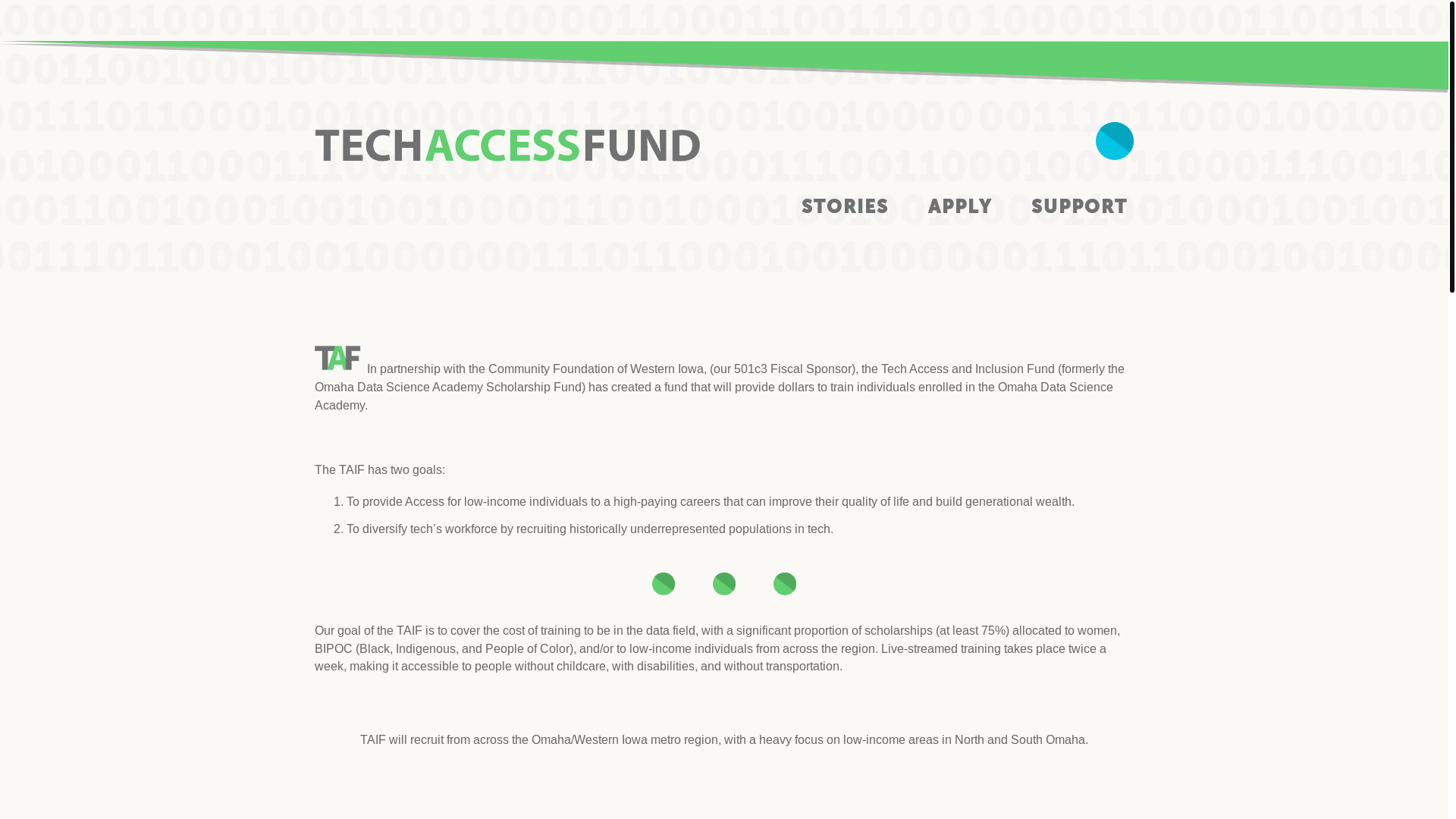 website screenshot of https://techaccess.fund/