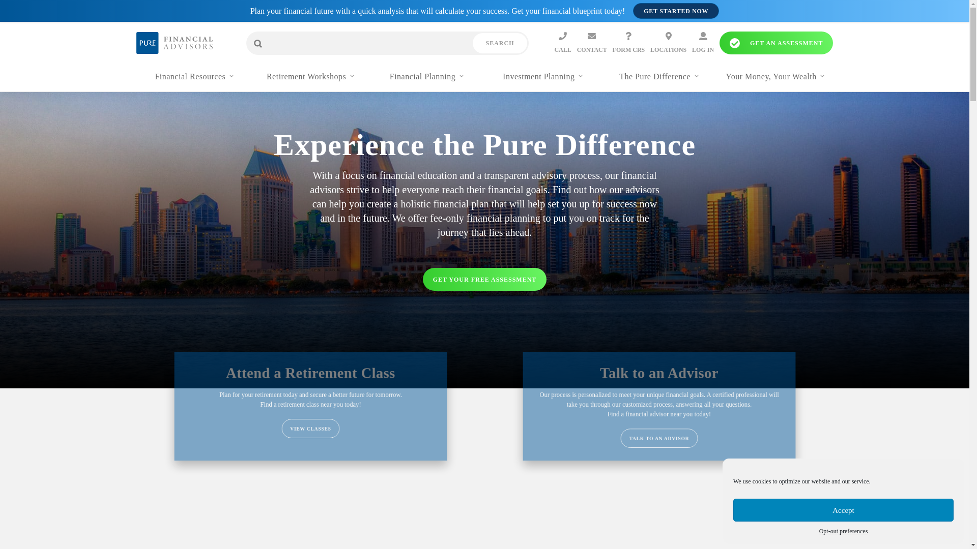 website screenshot of https://purefinancial.pro/