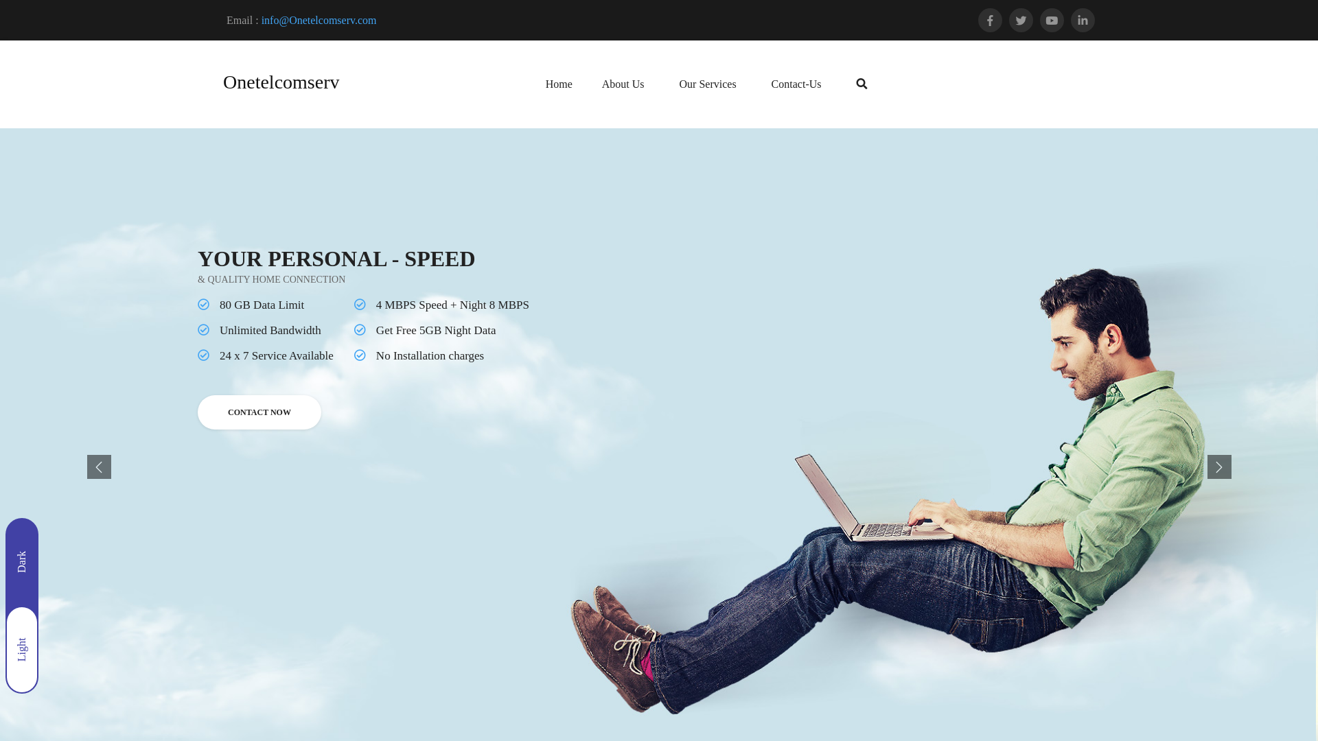website screenshot of https://onetelcomserv.com/