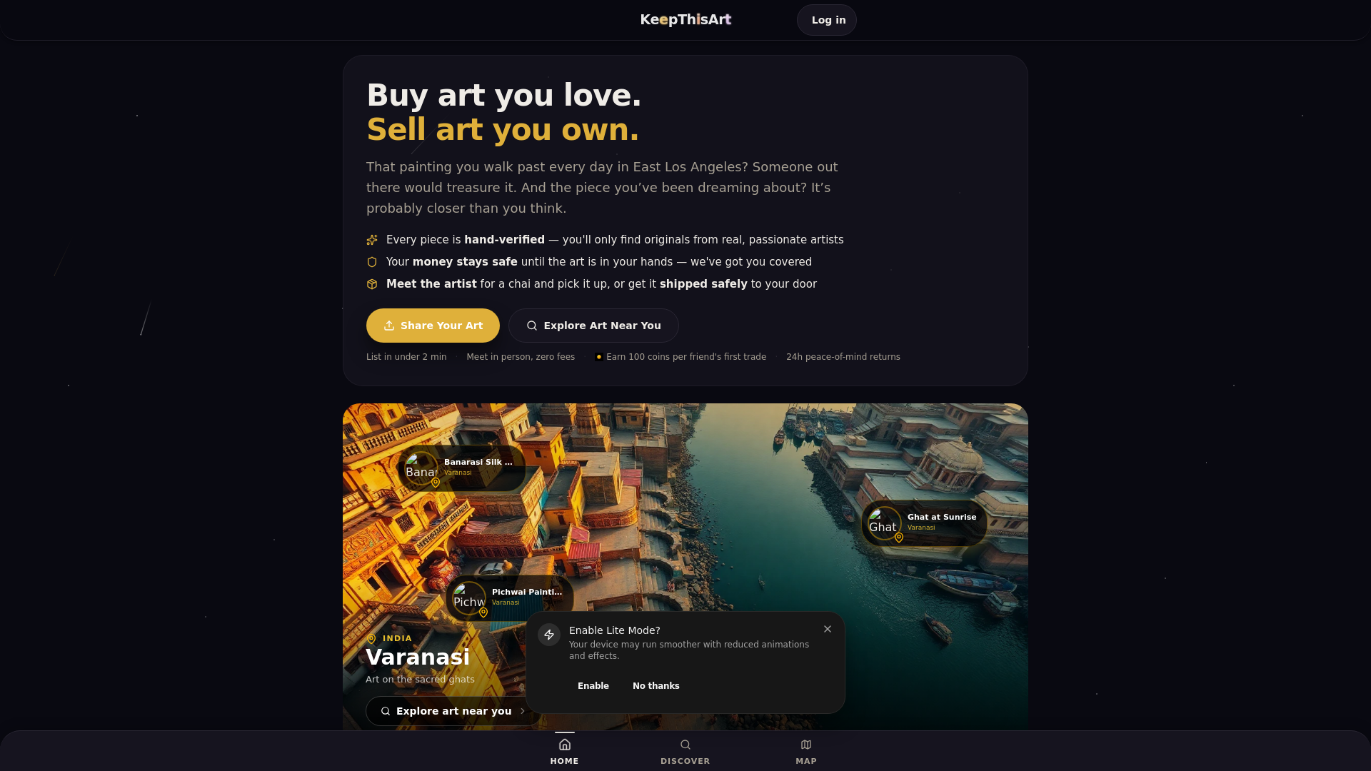 website screenshot of https://keepthatart.com