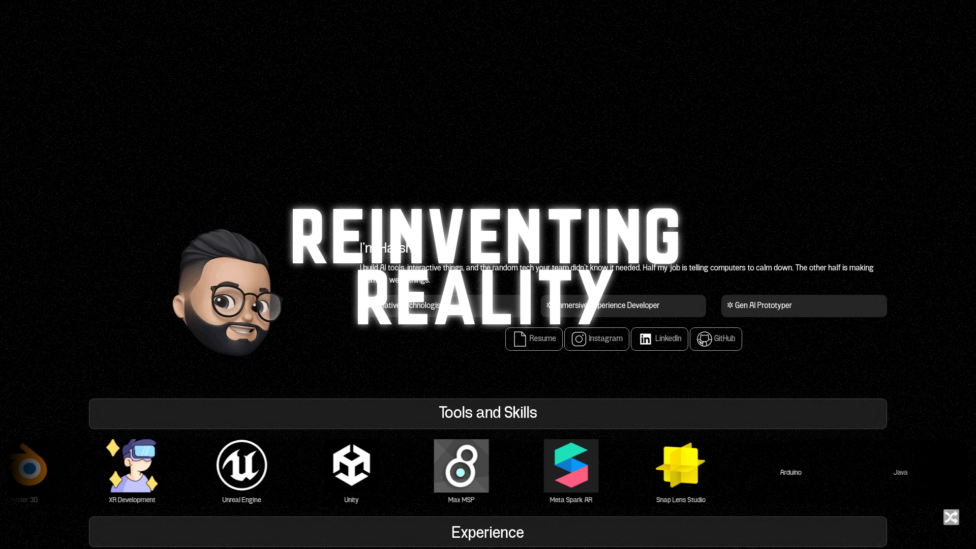 website screenshot of https://harshpalan.com/