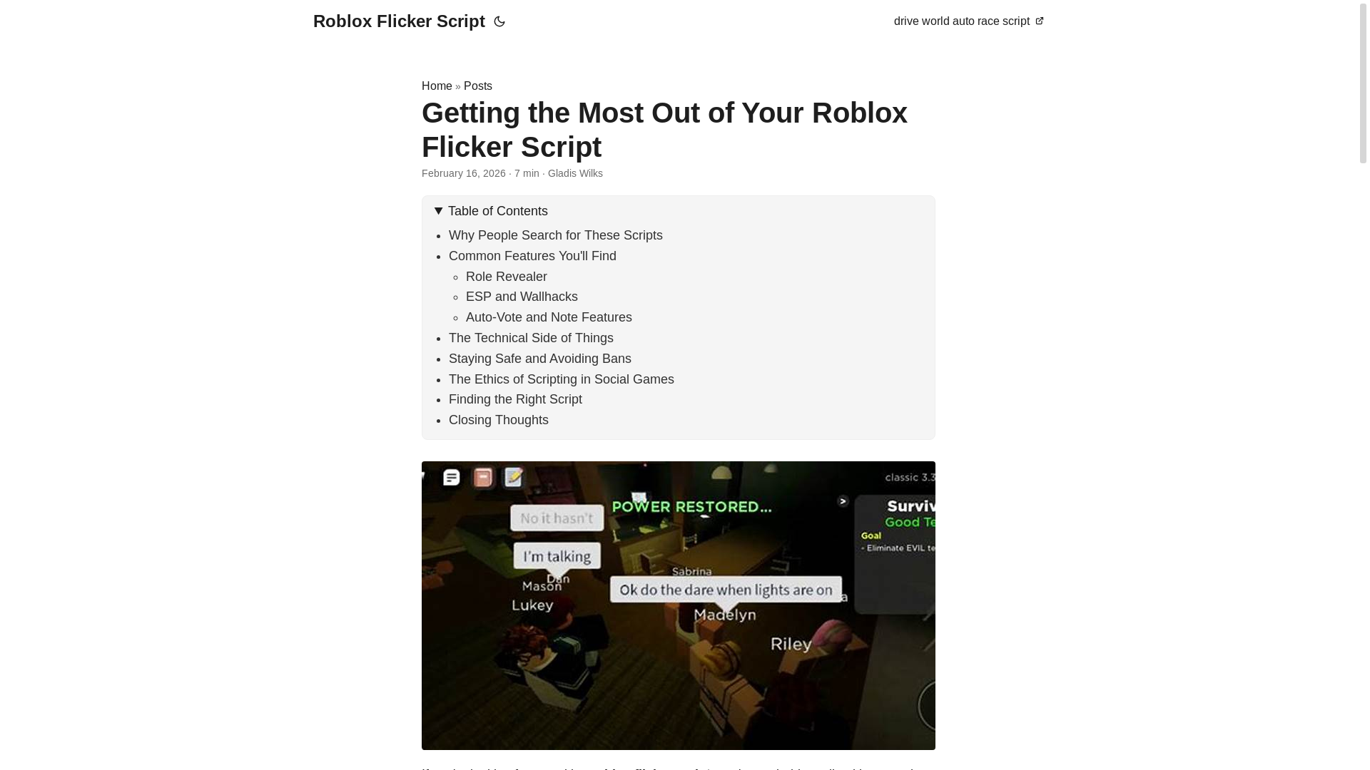 website screenshot of https://roblox-flicker-script.pages.dev/