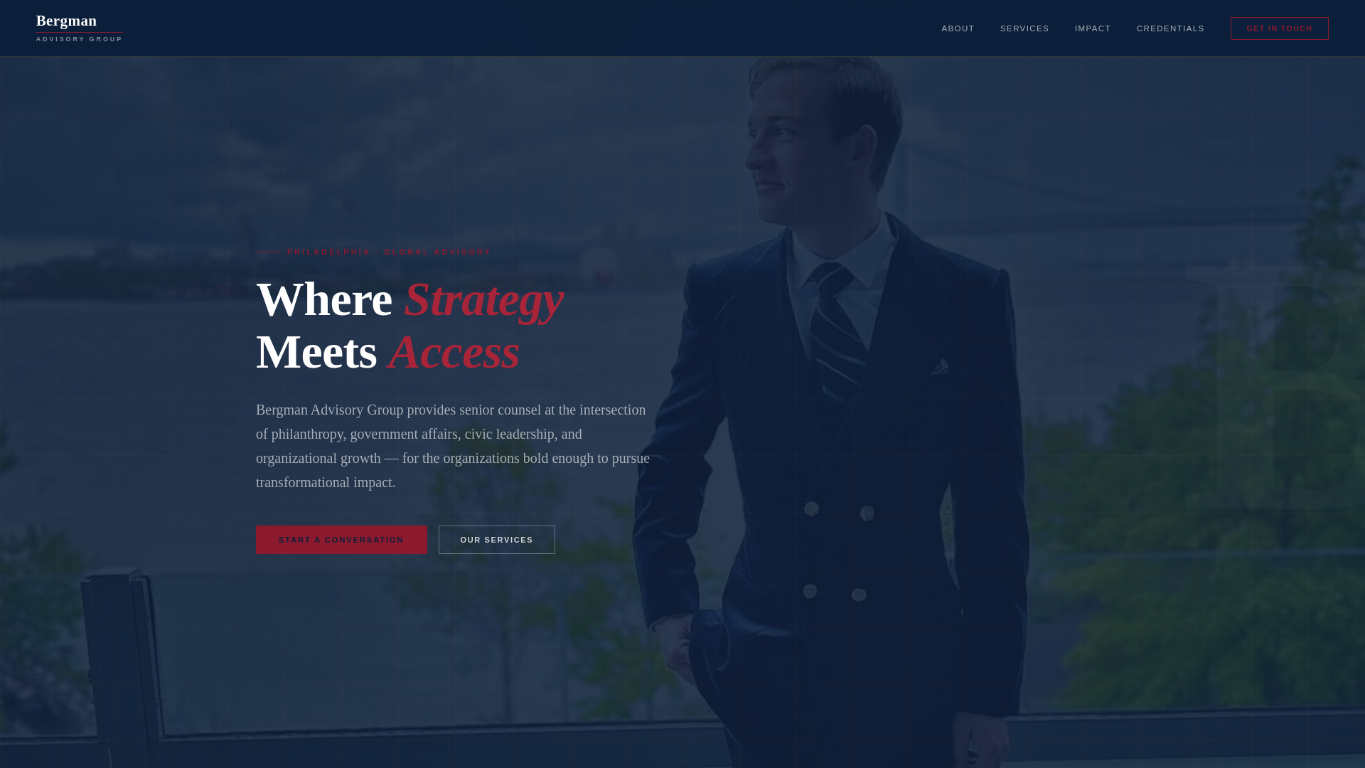 website screenshot of https://bergmanadvisorygroup.com/