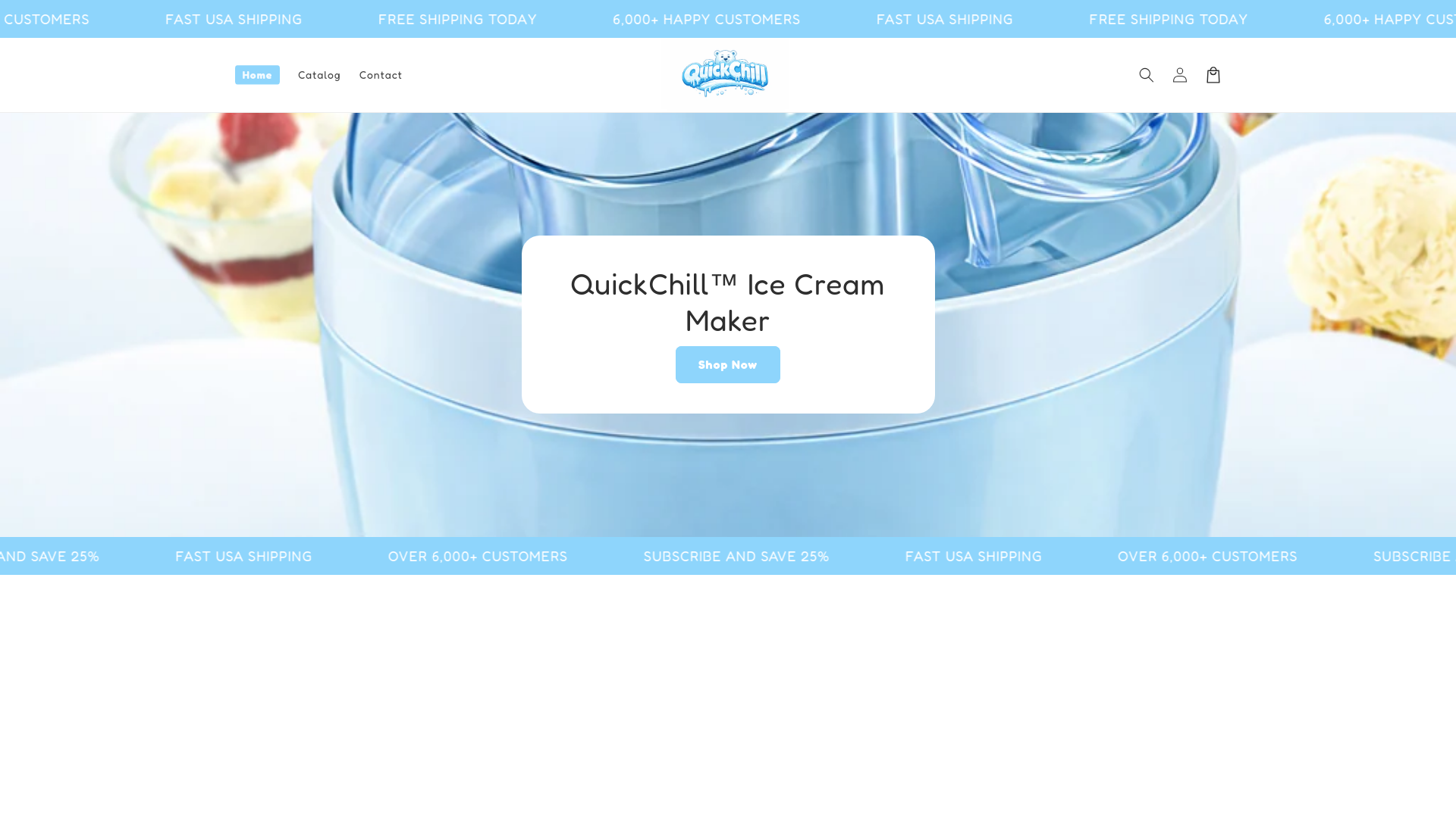 website screenshot of https://quickchillshop.com/