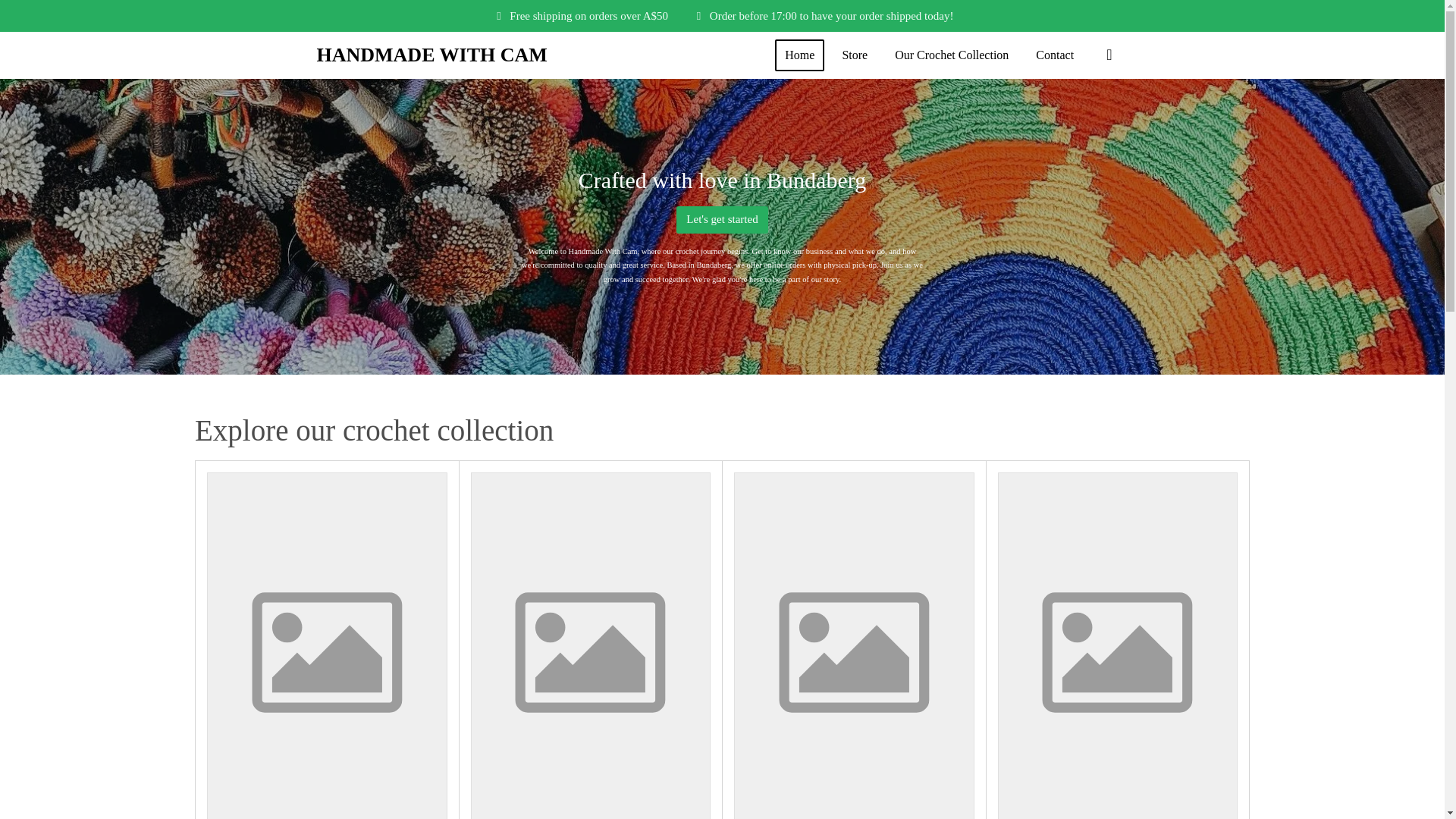 website screenshot of https://handmadewithcam.com/