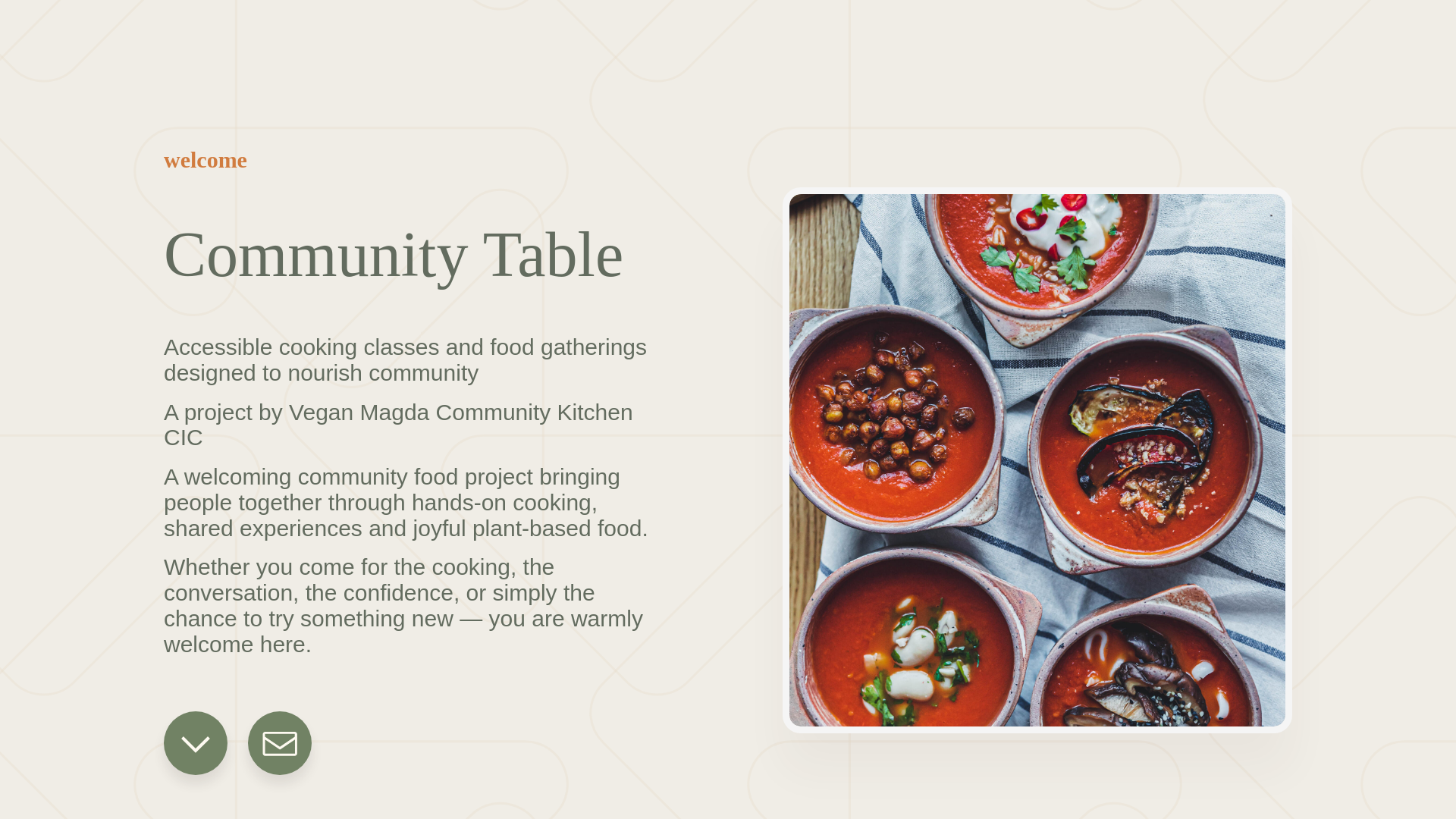 website screenshot of https://communitytable.org.uk