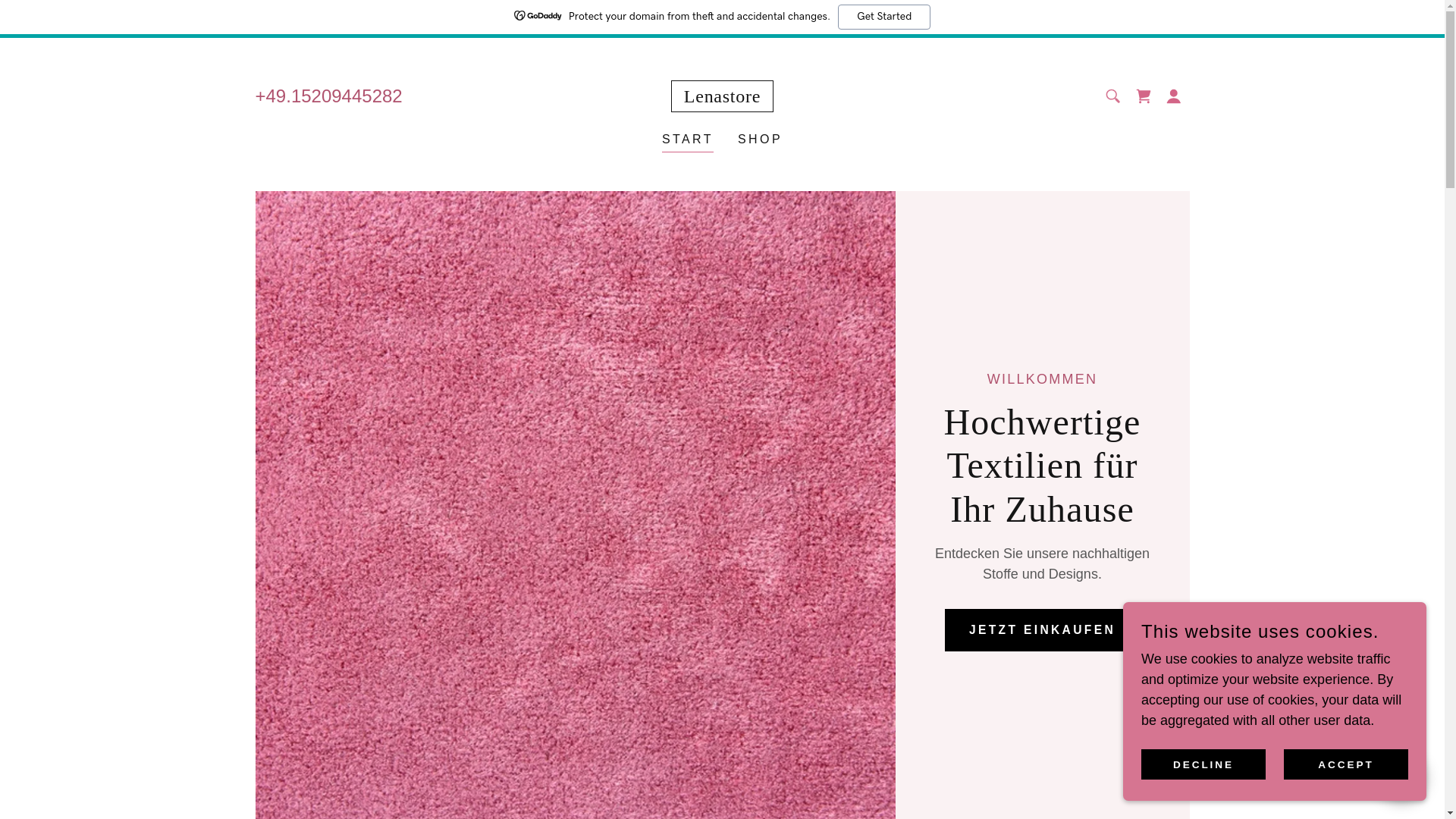 website screenshot of https://lenastore.de/