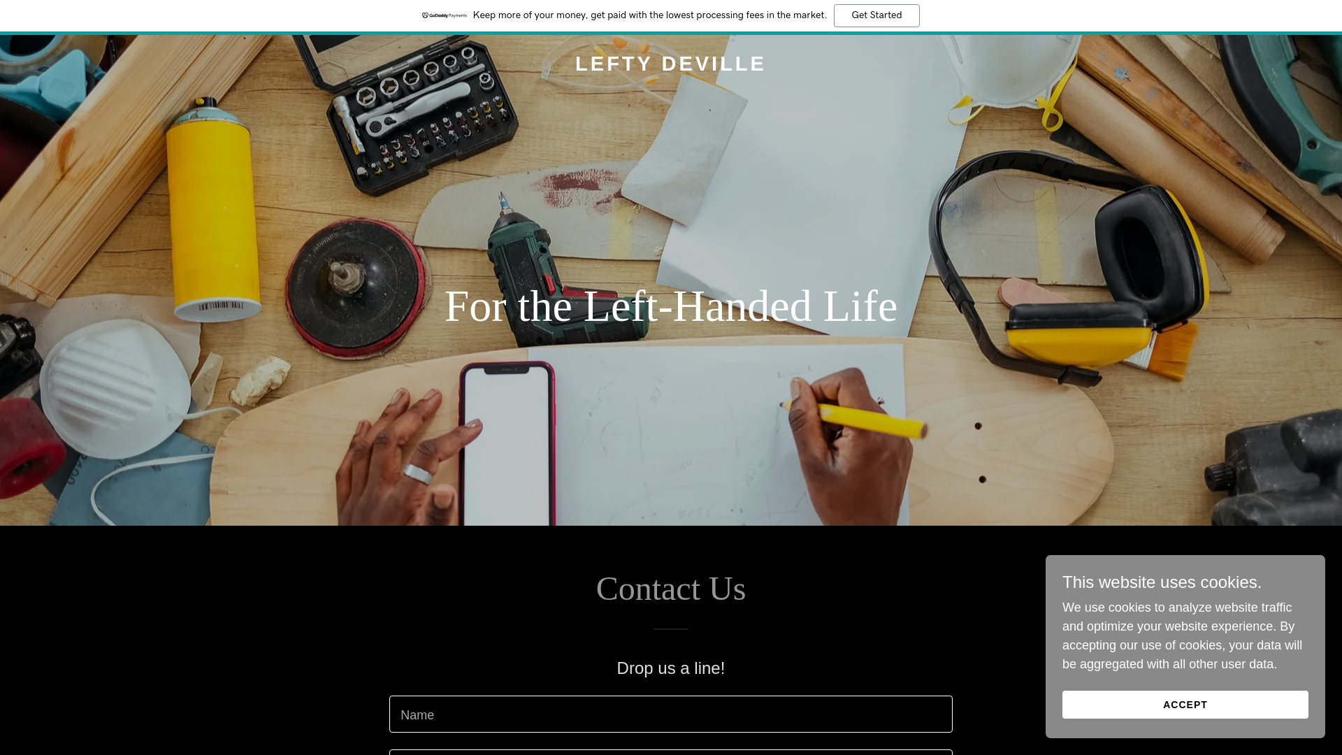 website screenshot of https://leftydeville.com/