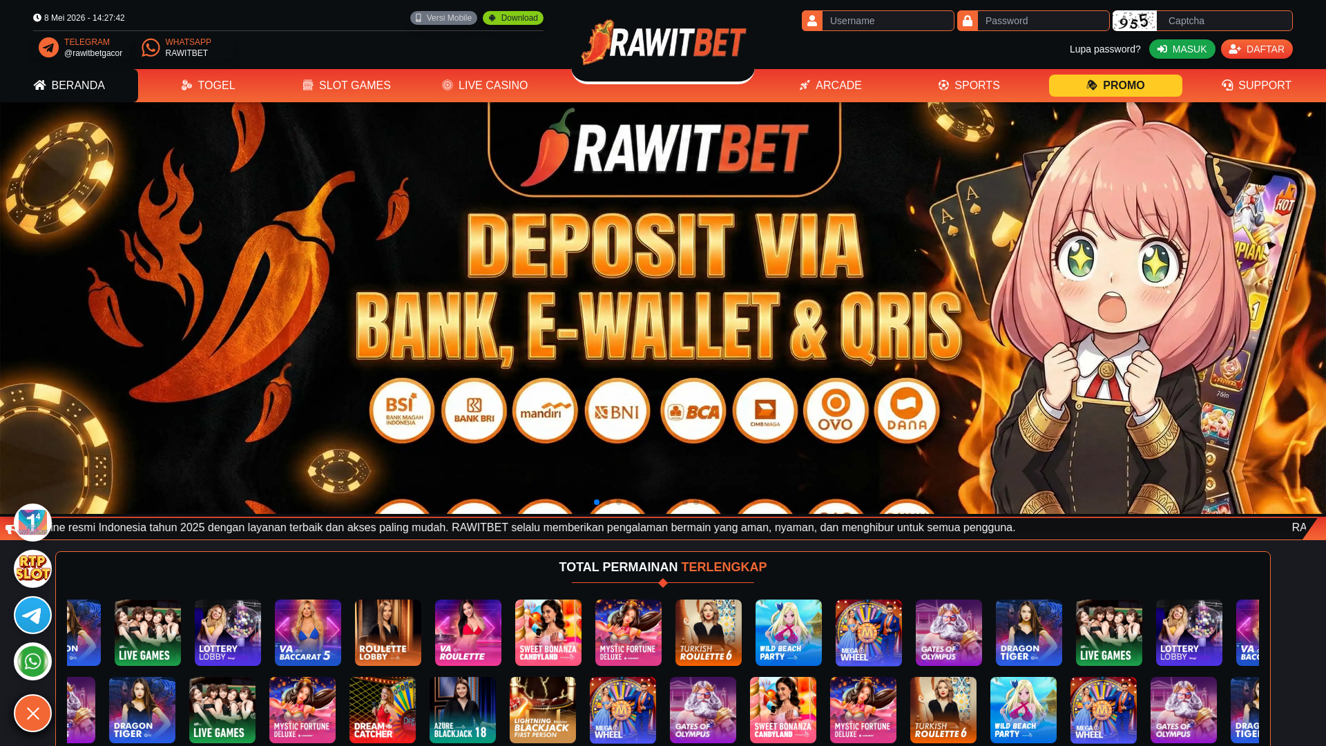 website screenshot of https://rawitbetsuper.com/