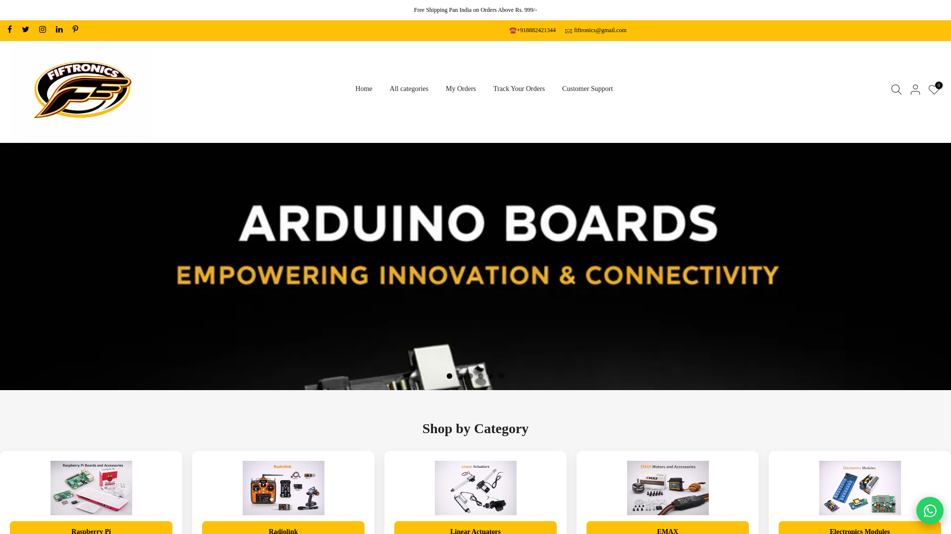 website screenshot of https://fiftronics.com/