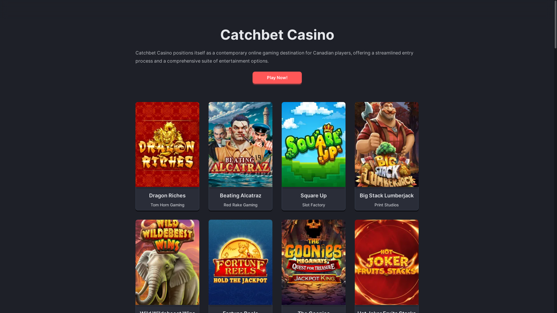 website screenshot of https://catchbet7-com.pages.dev/