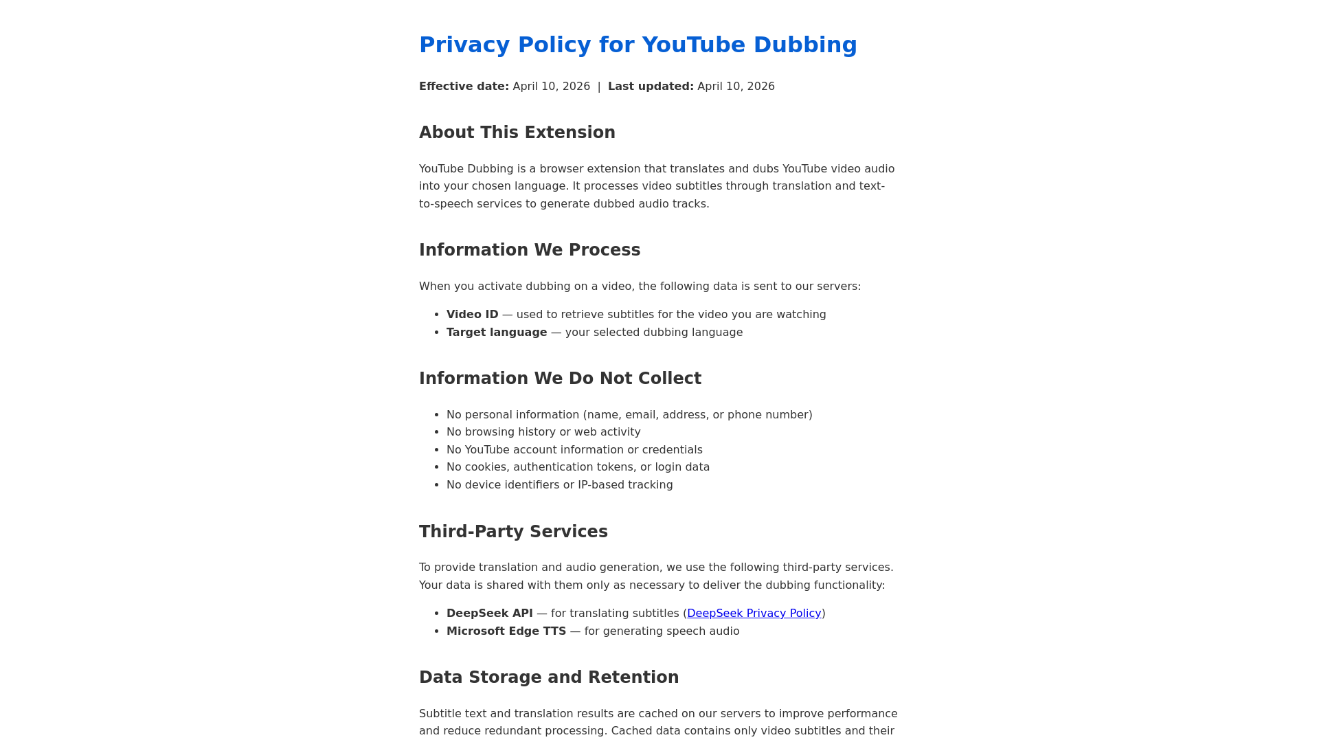 website screenshot of https://yt-dubbing-privacy.pages.dev/