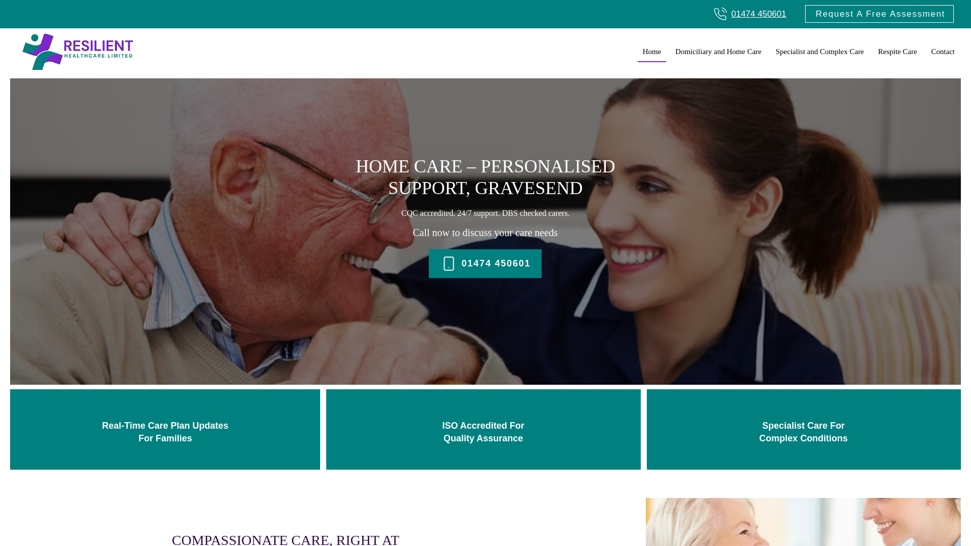 website screenshot of https://resilienthealthcaregroup.one/