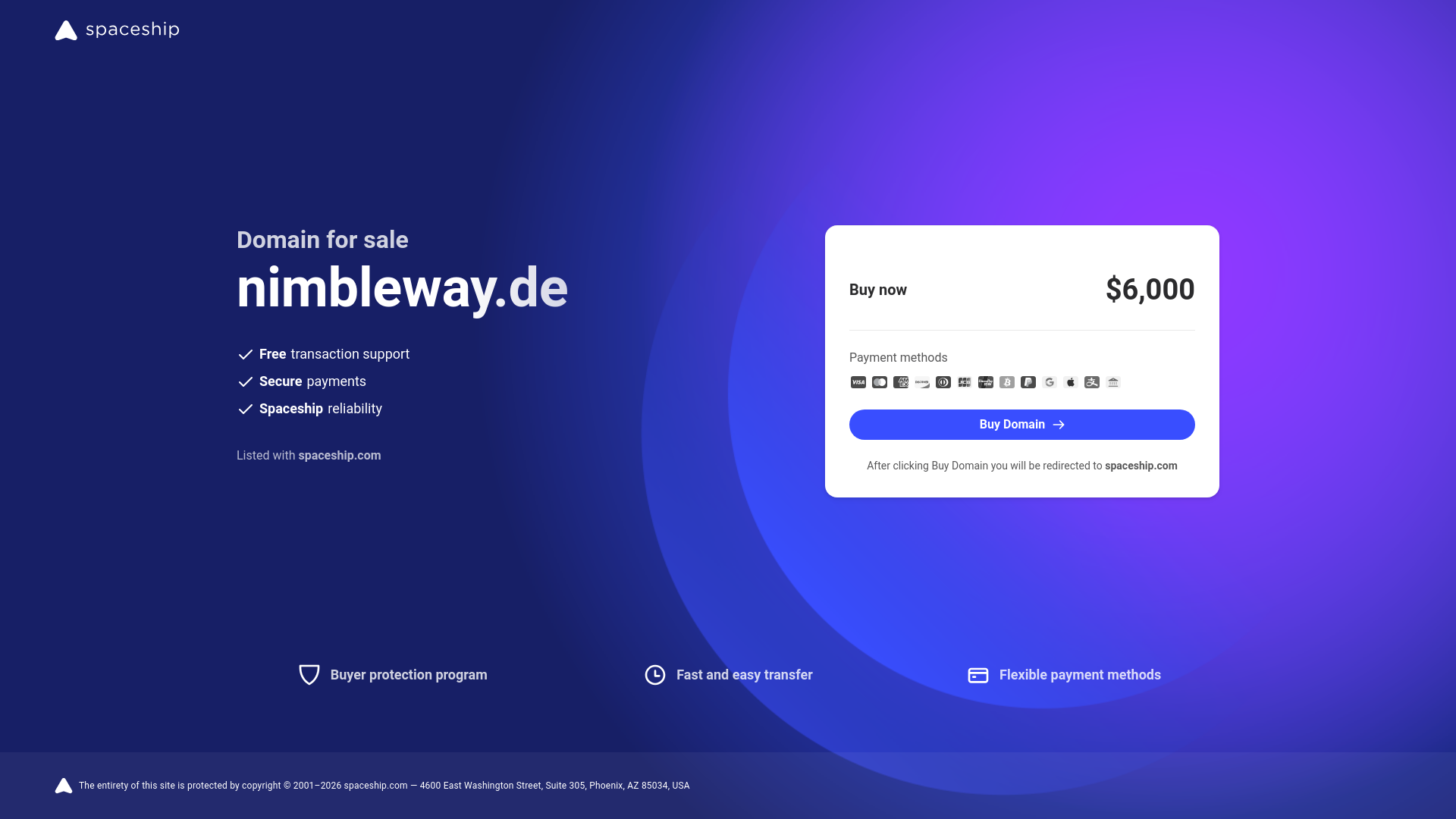 website screenshot of https://nimbleway.de/