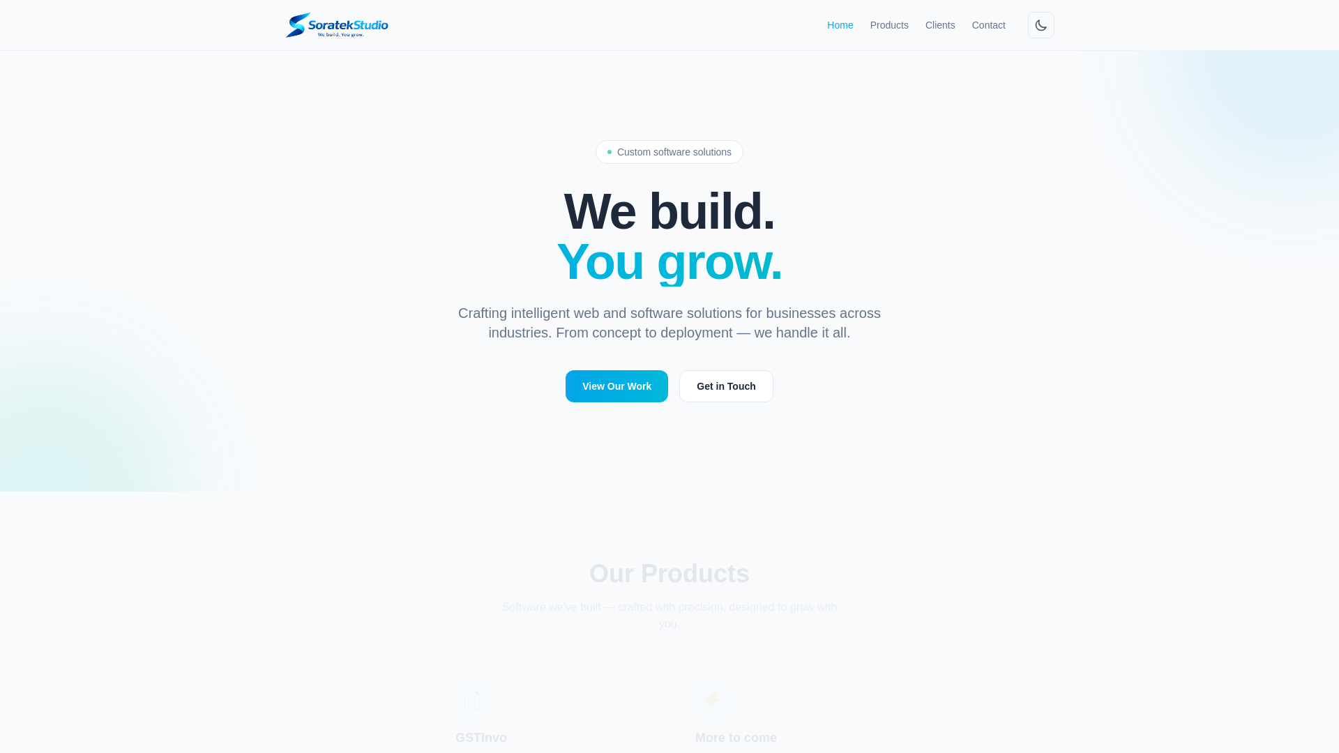 website screenshot of https://soratekstudio.pages.dev/