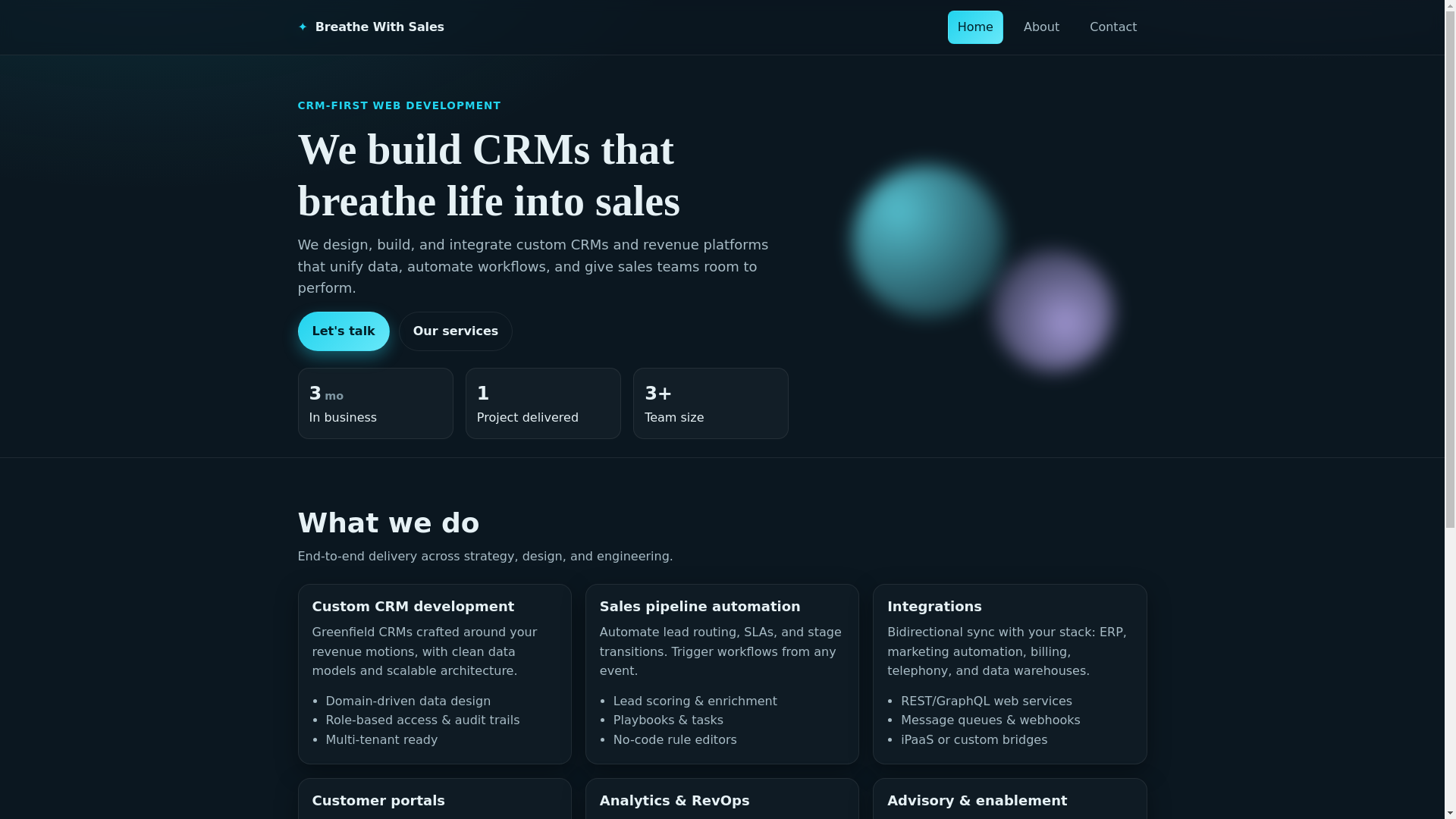website screenshot of https://breathewithsales.org/