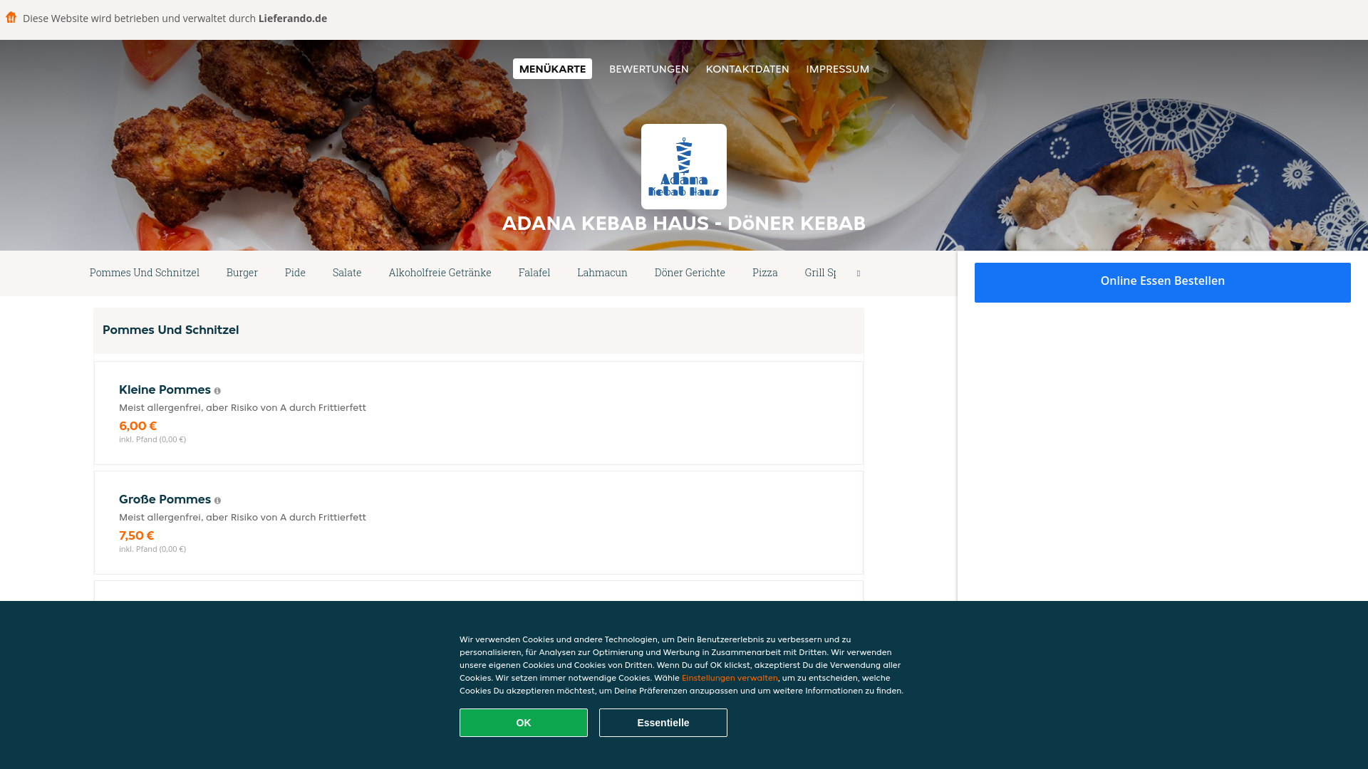 website screenshot of https://adanakebabhausdonerkebab-nurnberg.de/